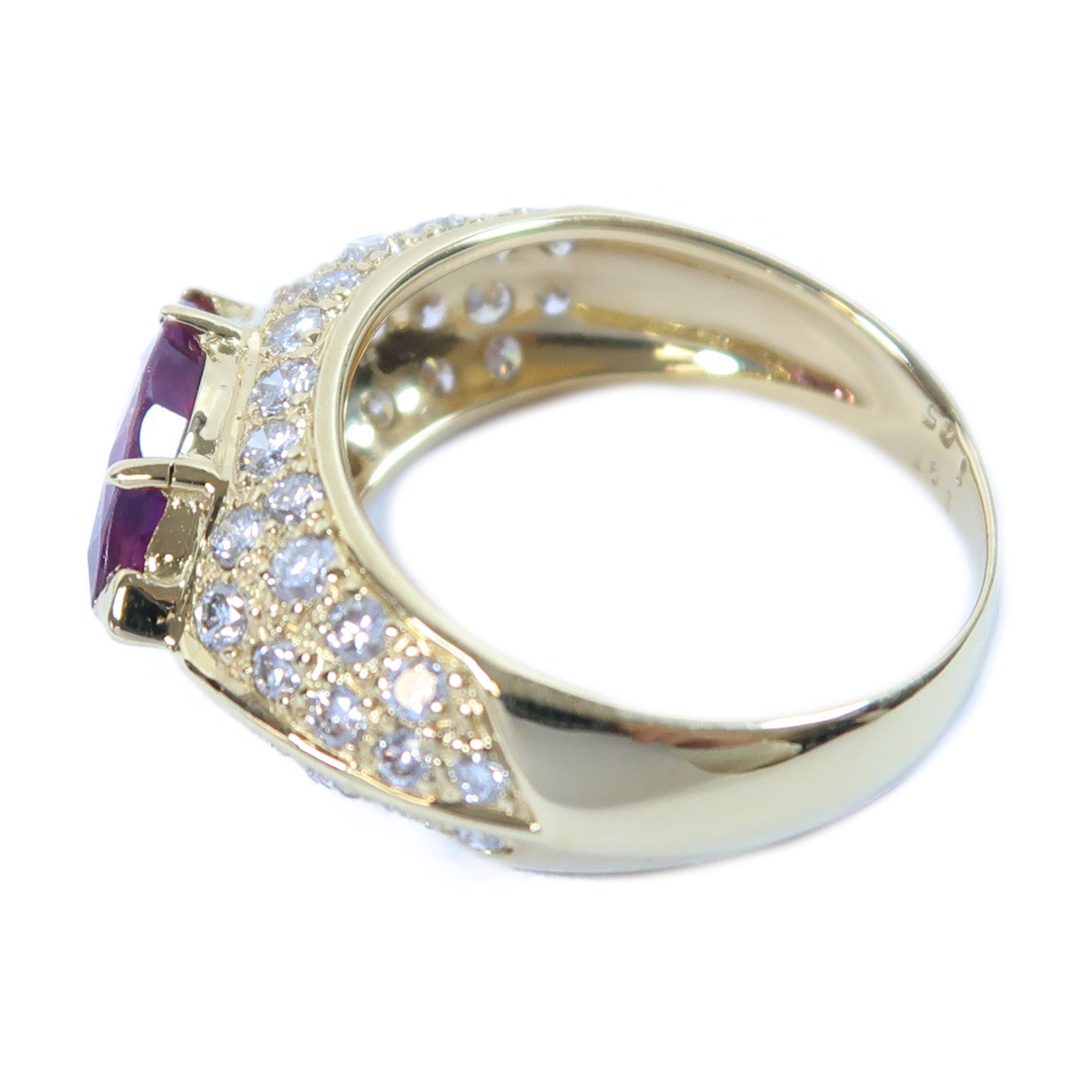 JEWELRY 【激減優惠】18K黃金Pink Sapphire Ring 1.97ct粉紅色藍寶石/1.05ct鑽石戒指US#6.5