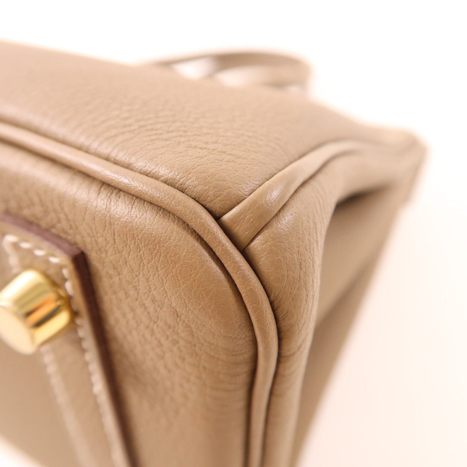 HERMES ogo皮革Birkin 25金扣手挽袋Etoupe大象灰色
