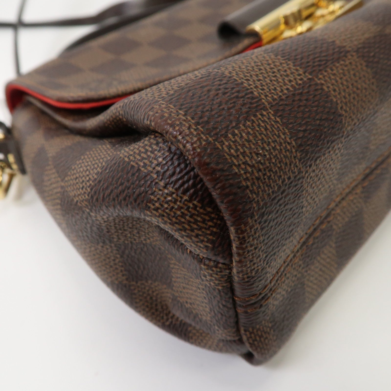 LOUIS VUITTON Damier Ebene Croisette金扣手挽肩背兩用袋啡色
