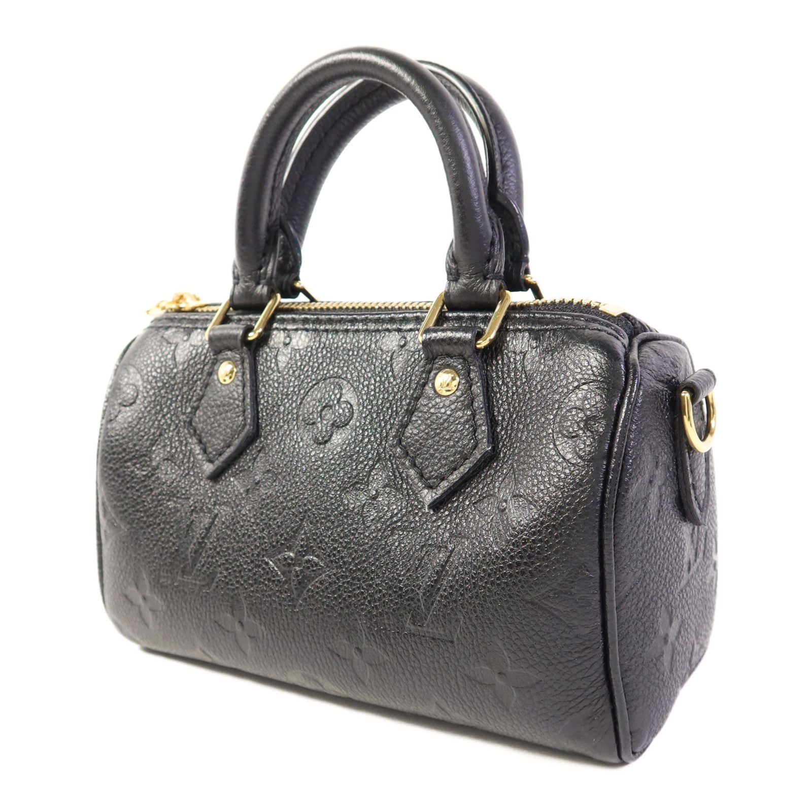 LOUIS VUITTON Monogram Empreinte Nano Speedy金扣手挽肩背兩用袋