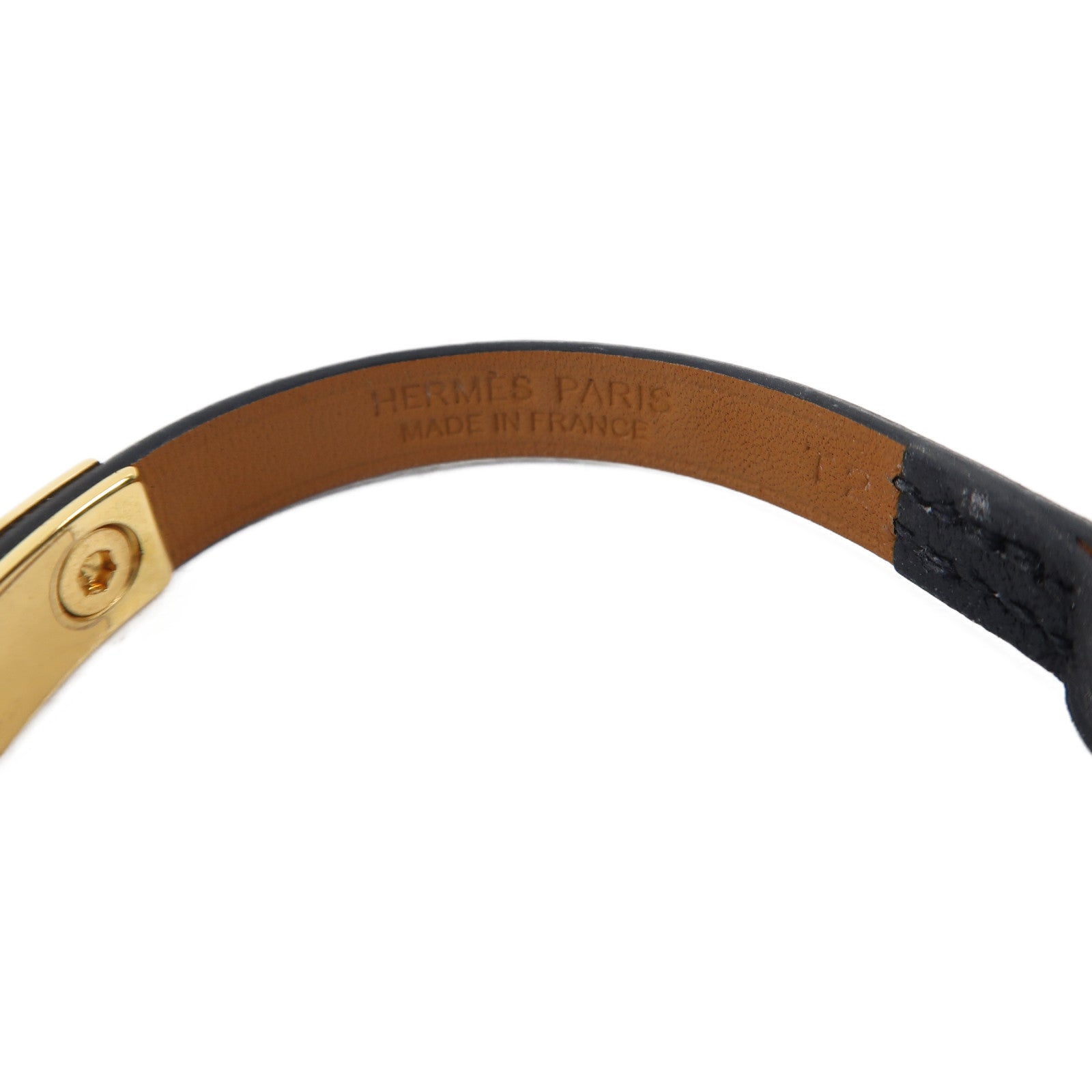 HERMES Swift皮革Rivale Mini Bracelet手鐲黑色