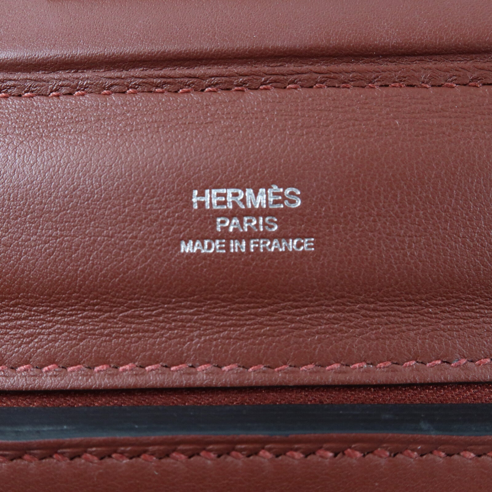 HERMES Evercolor皮革24/24 Mini銀扣手挽肩背兩用袋Rougeh