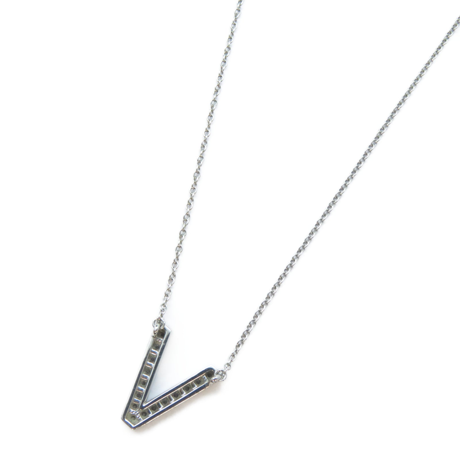 TIFFANY＆CO PT950鉑金V Diamond Neckalce鑽石項鍊