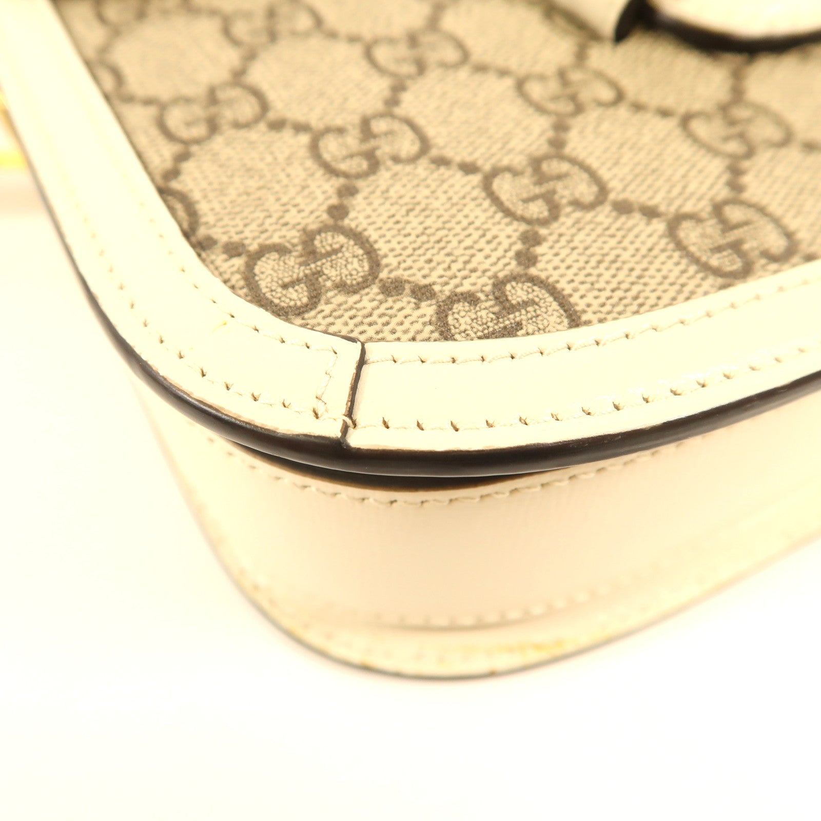 GUCCI 塗層帆布Horsebit 1955金扣肩背袋