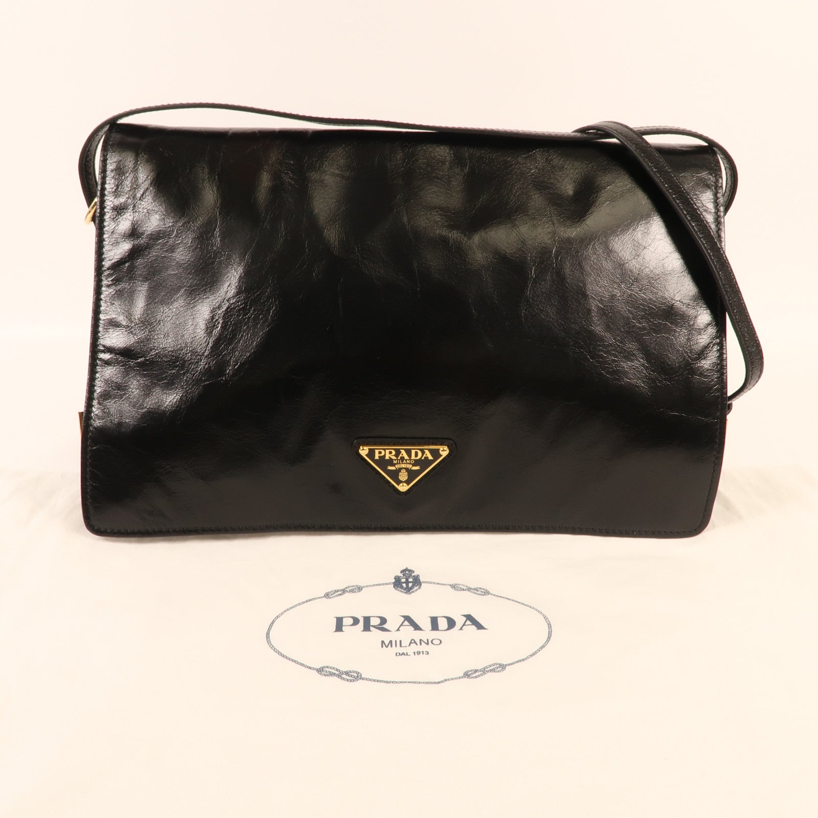 PRADA 【激減優惠】牛皮皮革Shoulder Bag金扣肩背袋