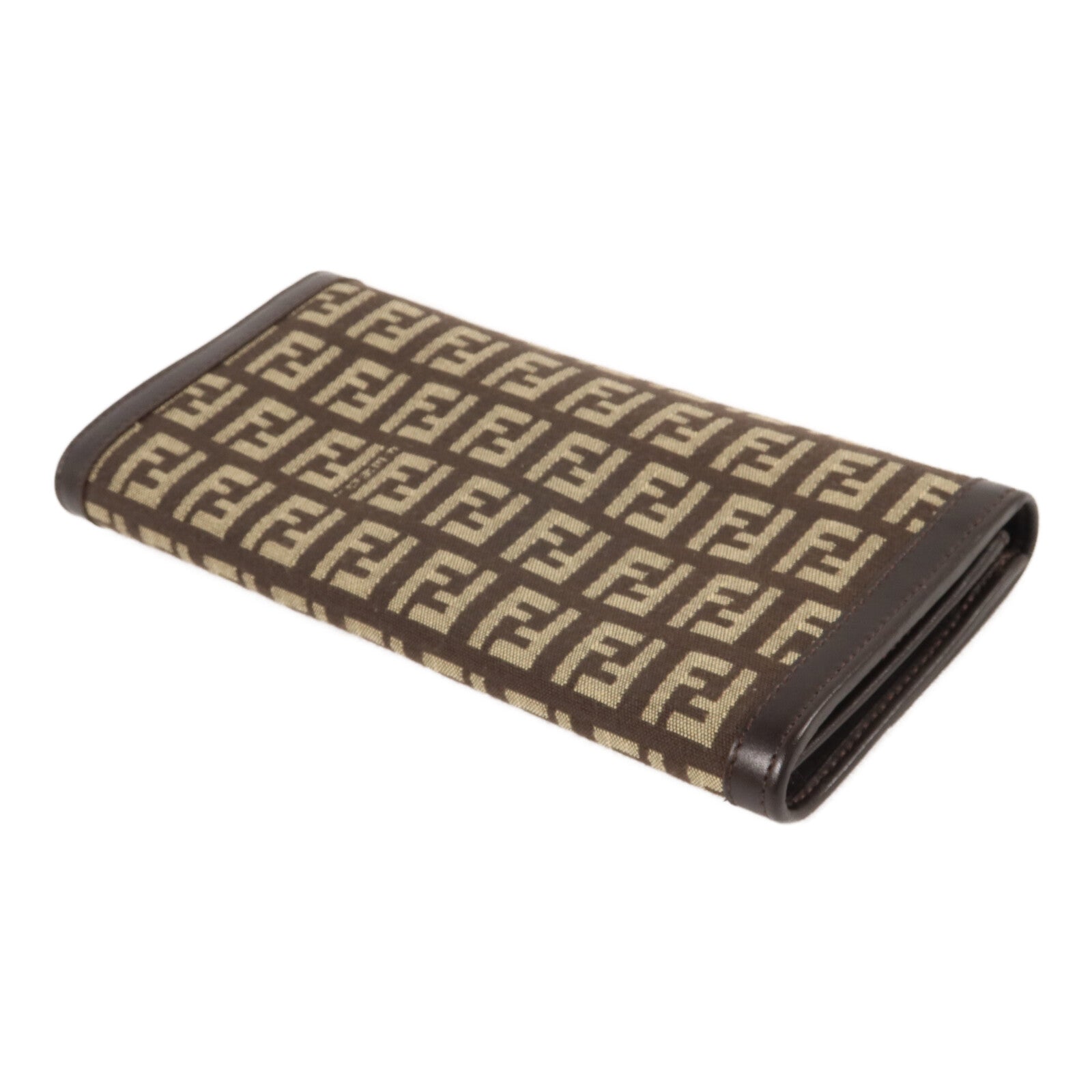 FENDI 帆布/皮革Zucca Long Wallet長錢包
