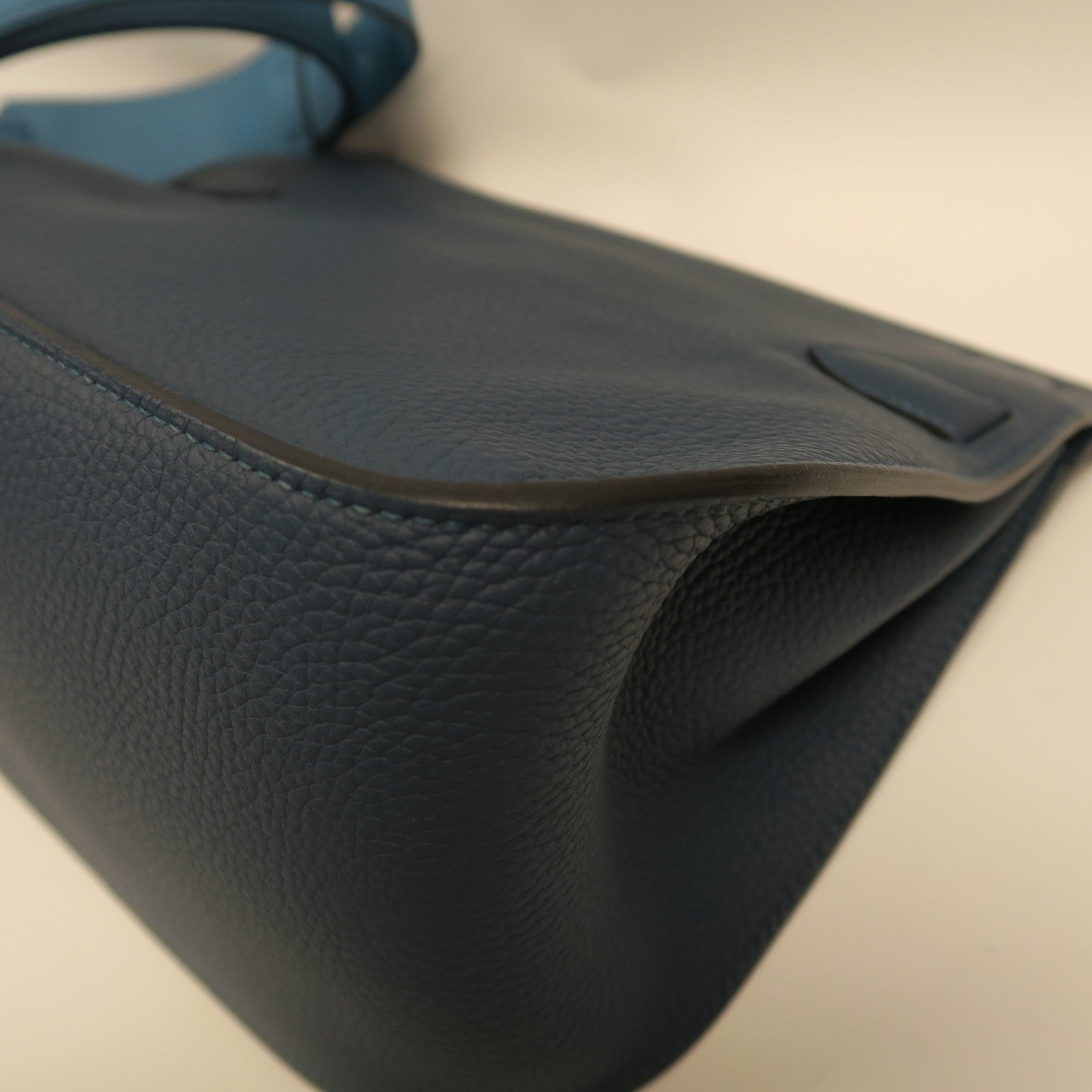 HERMES 【激減優惠】Clemence皮革Jypsiere 31銀扣肩背袋藍色