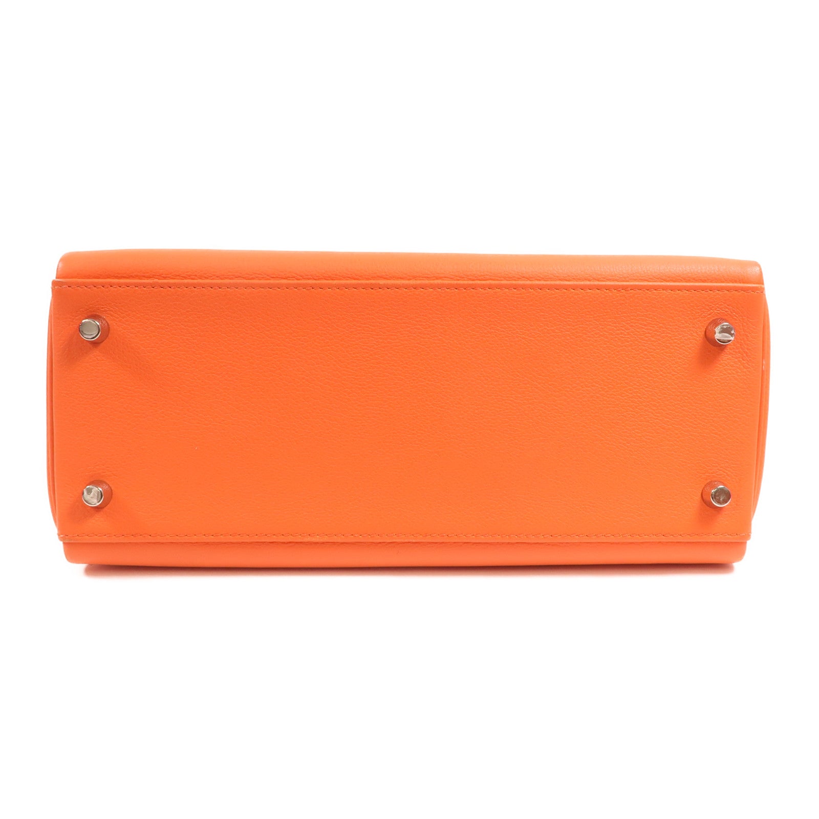 HERMES Evercolor皮革Kelly 28銀扣手挽肩背兩用袋Rose Texas