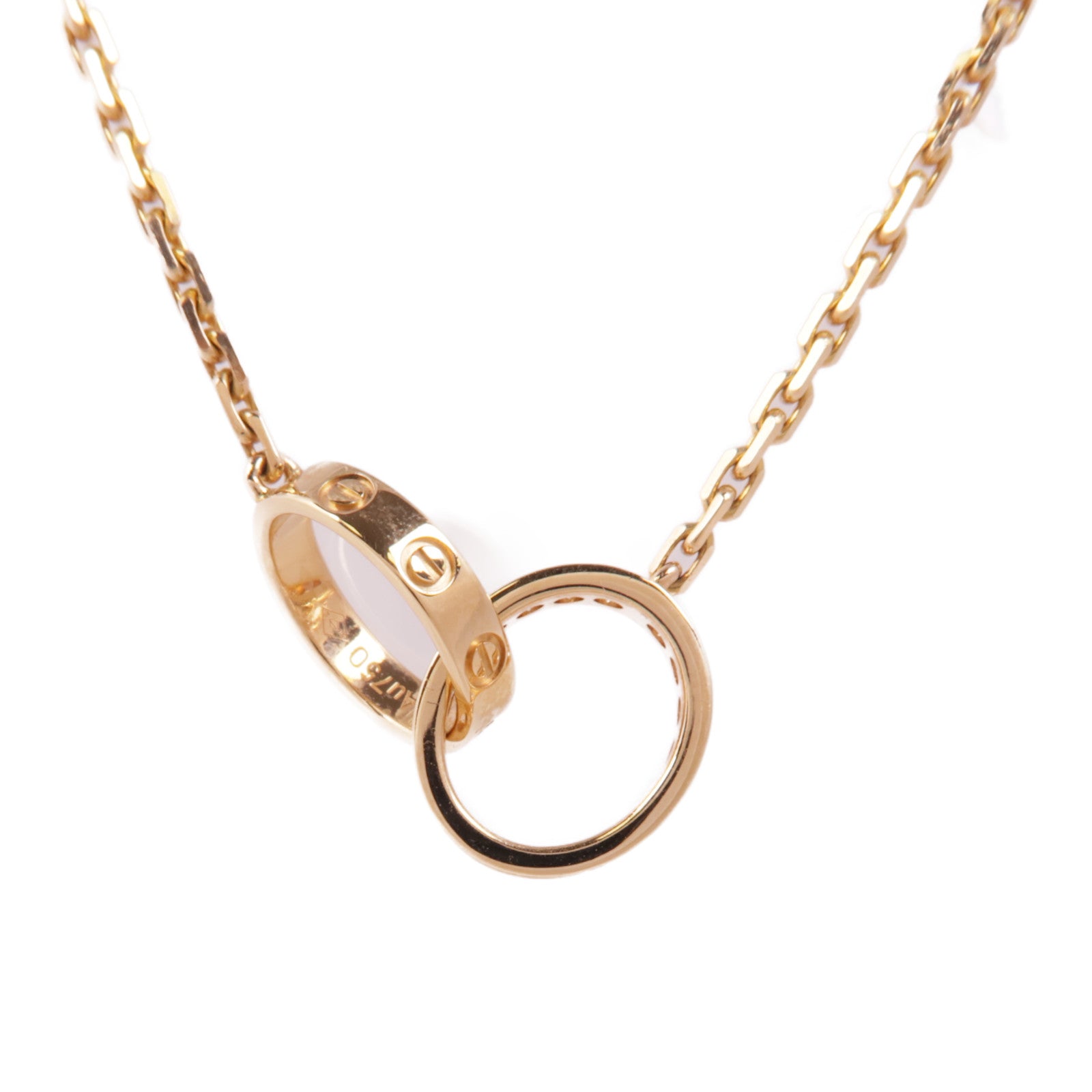 CARTIER 18K玫瑰金Love Necklace Diamonds鑽石項鍊