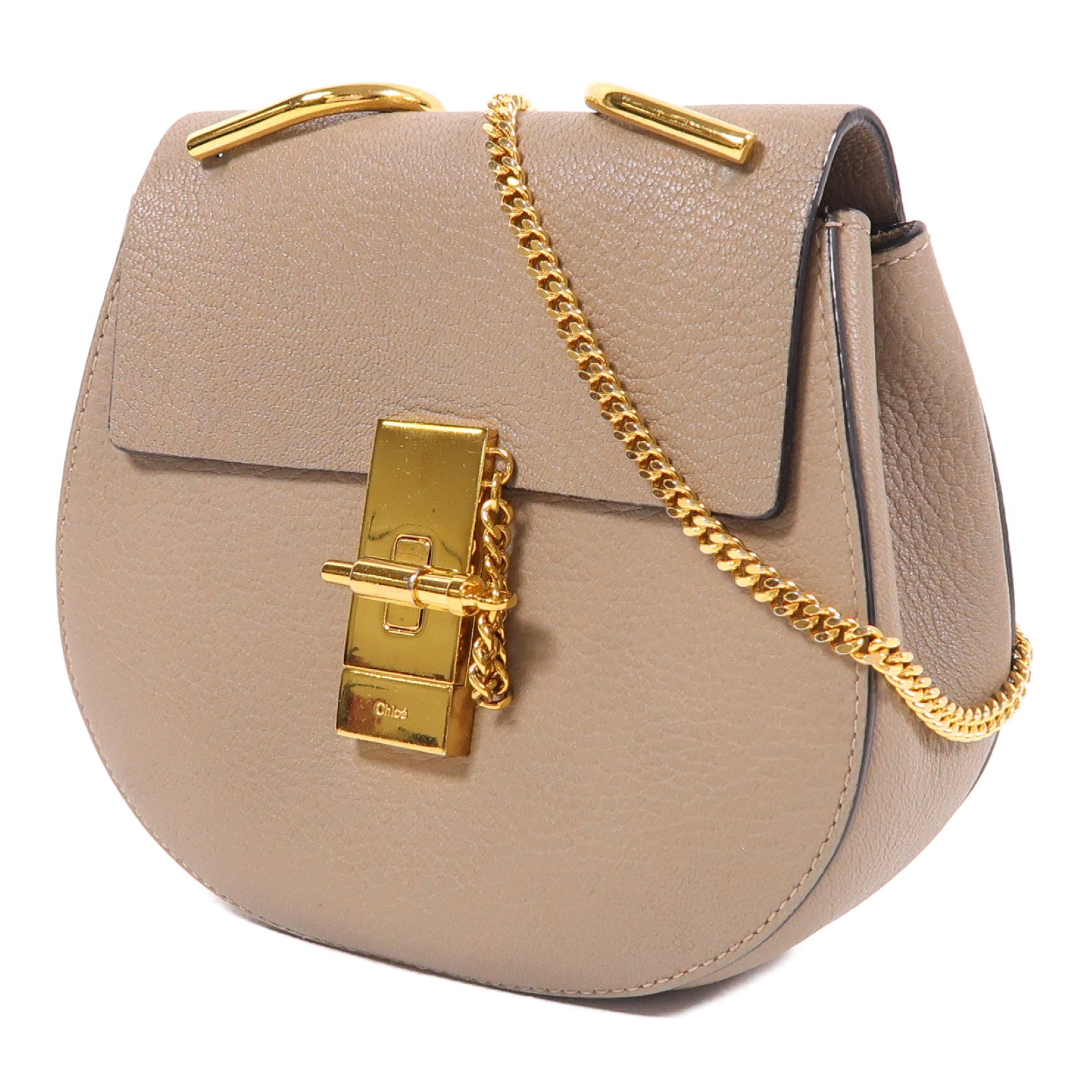 Chloe 牛皮皮革Drew金扣鏈帶肩背袋