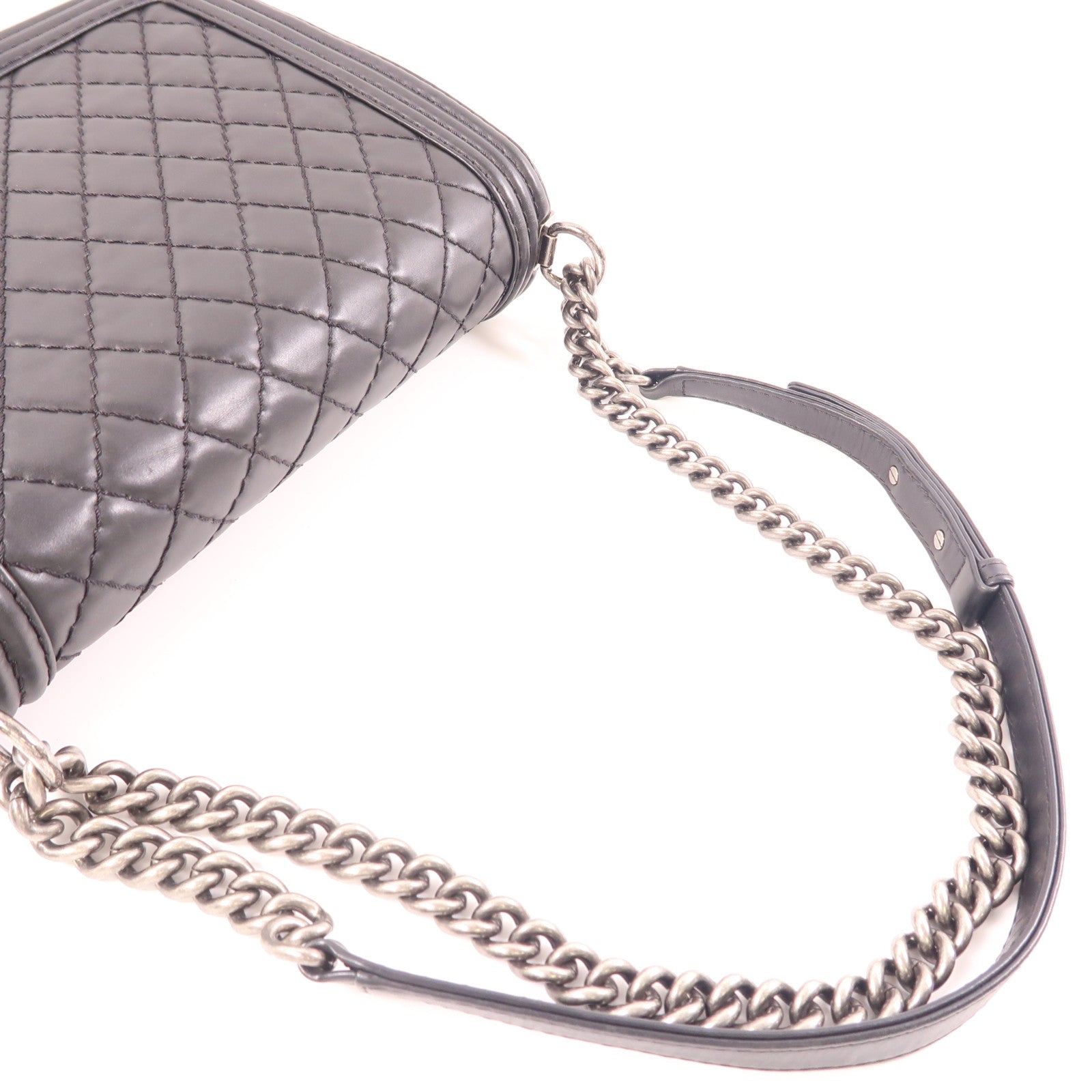 CHANEL CC SHW Boy 30 Crossbody Chain Shoulder Bag Leather