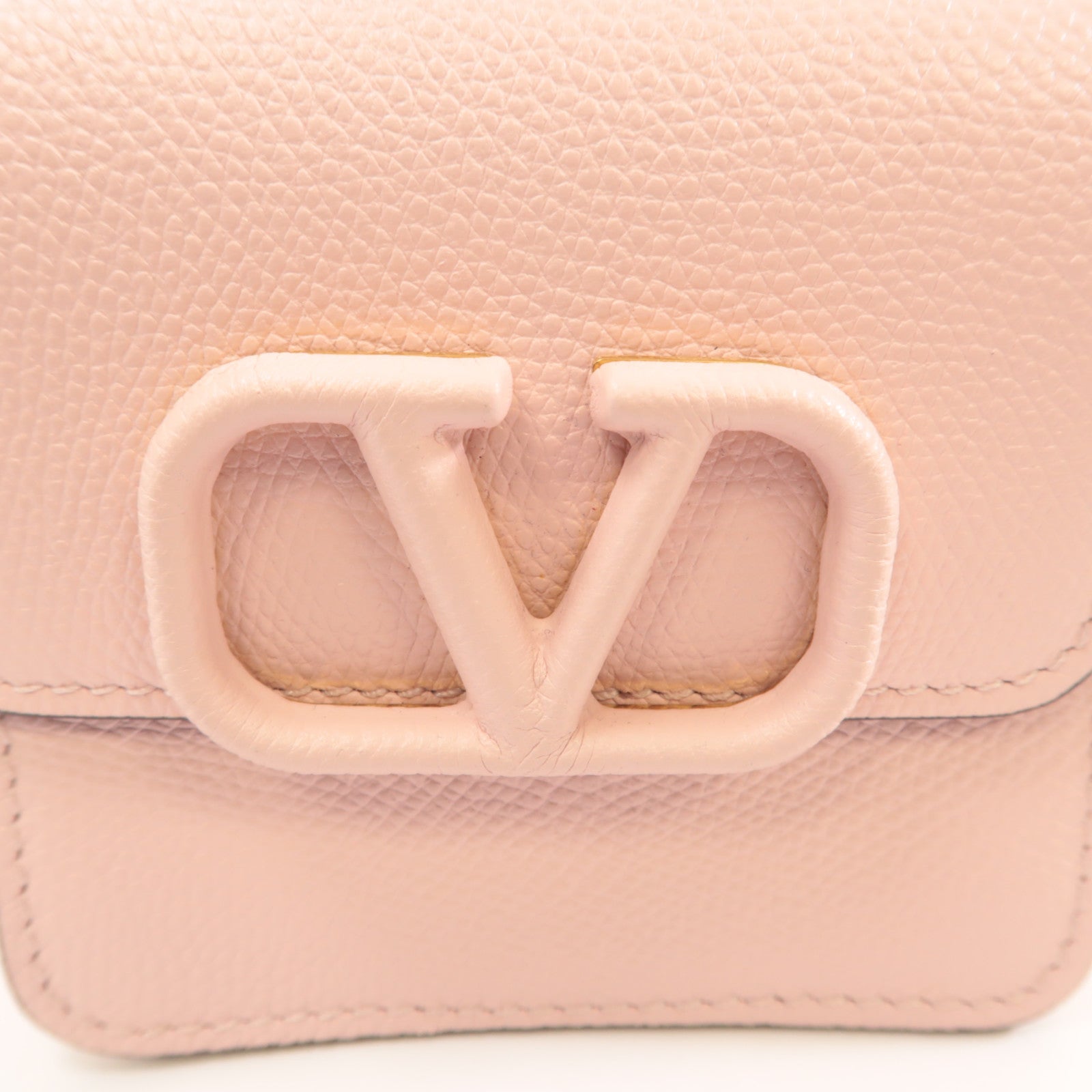 Valentino 牛皮皮革Garavani Small金扣鏈帶肩背袋粉紅色