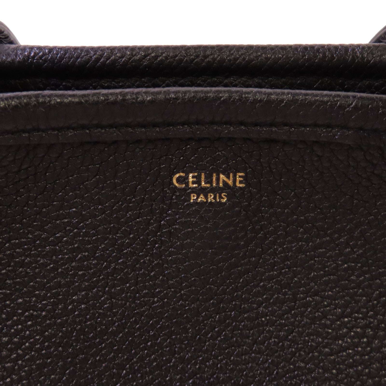 CELINE 牛皮皮革Tote Bag金扣手挽肩背兩用袋黑色