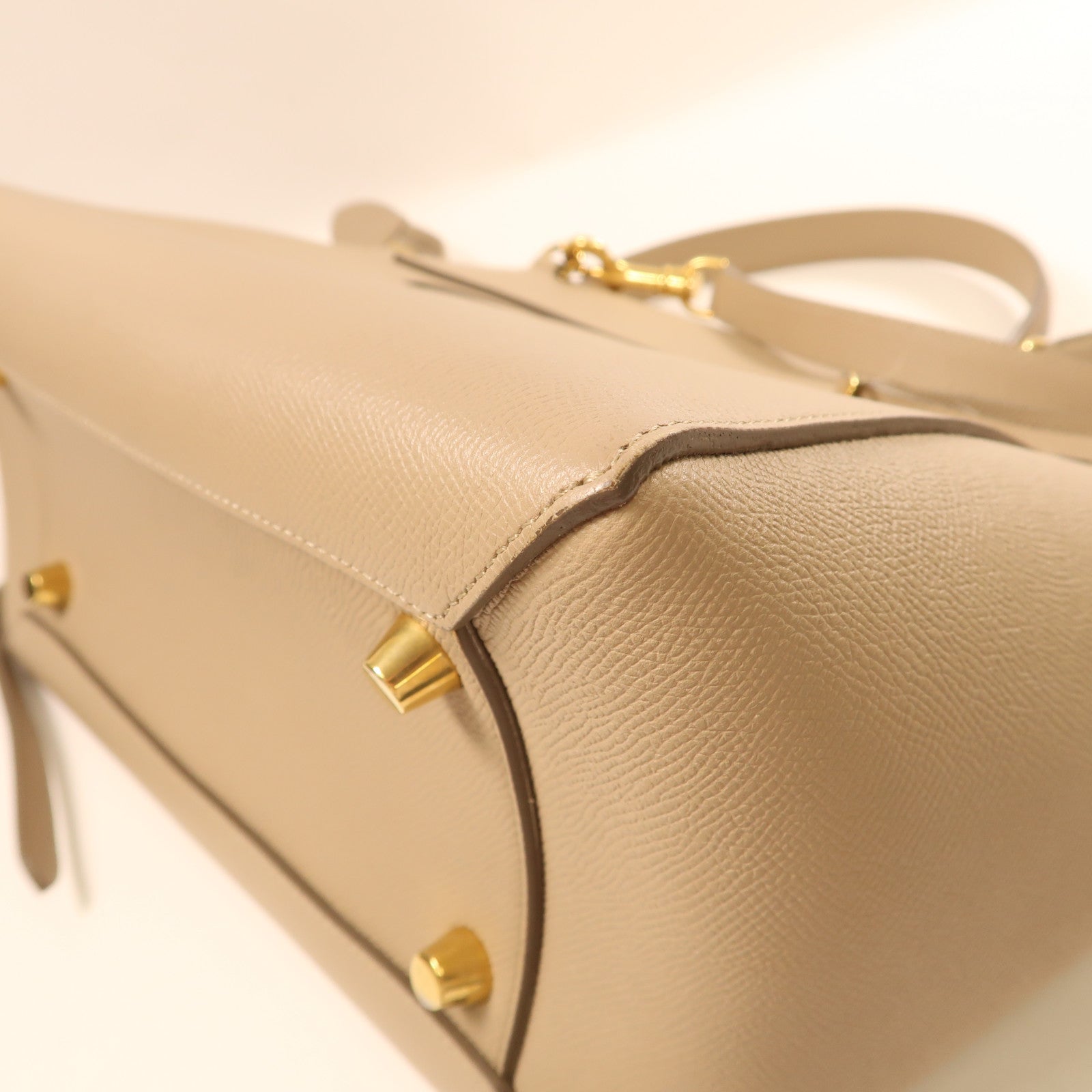 CELINE 羊皮皮革Belt Bag金扣手挽肩背兩用袋米色