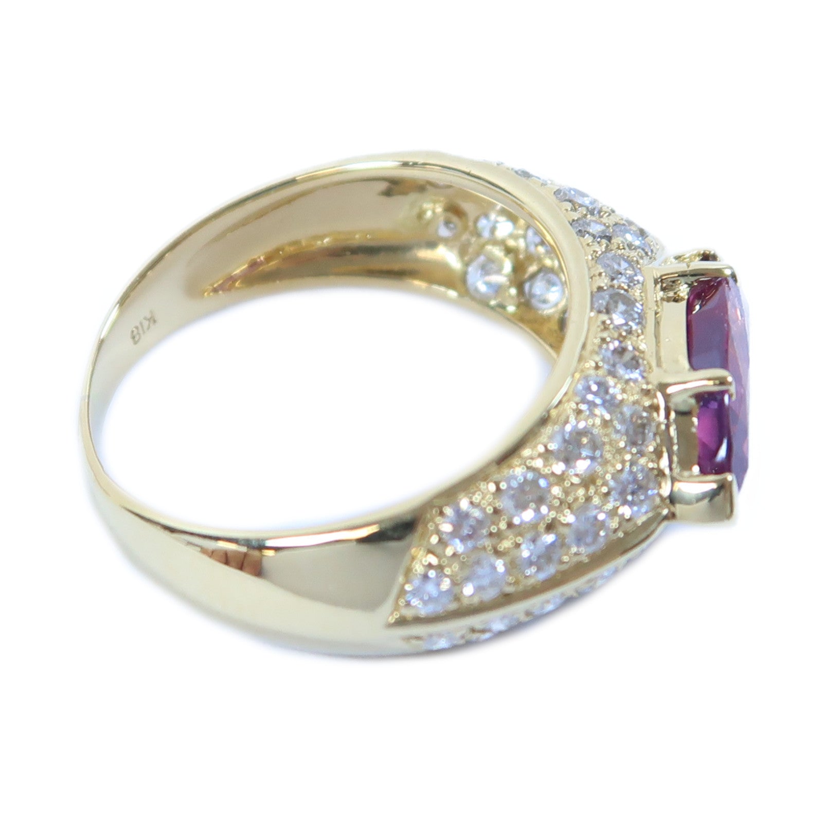 JEWELRY 【激減優惠】18K黃金Pink Sapphire Ring 1.97ct粉紅色藍寶石/1.05ct鑽石戒指US#6.5