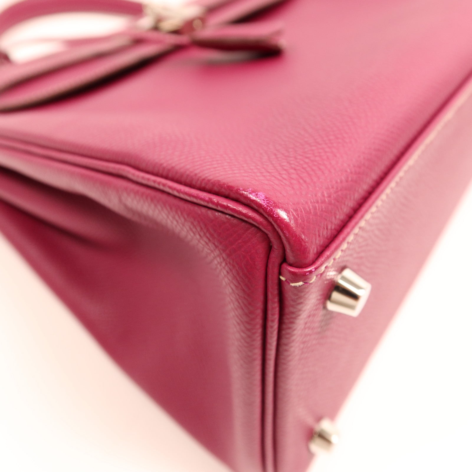 HERMES Epsom皮革Kelly 32銀扣手挽肩背兩用袋Tosca