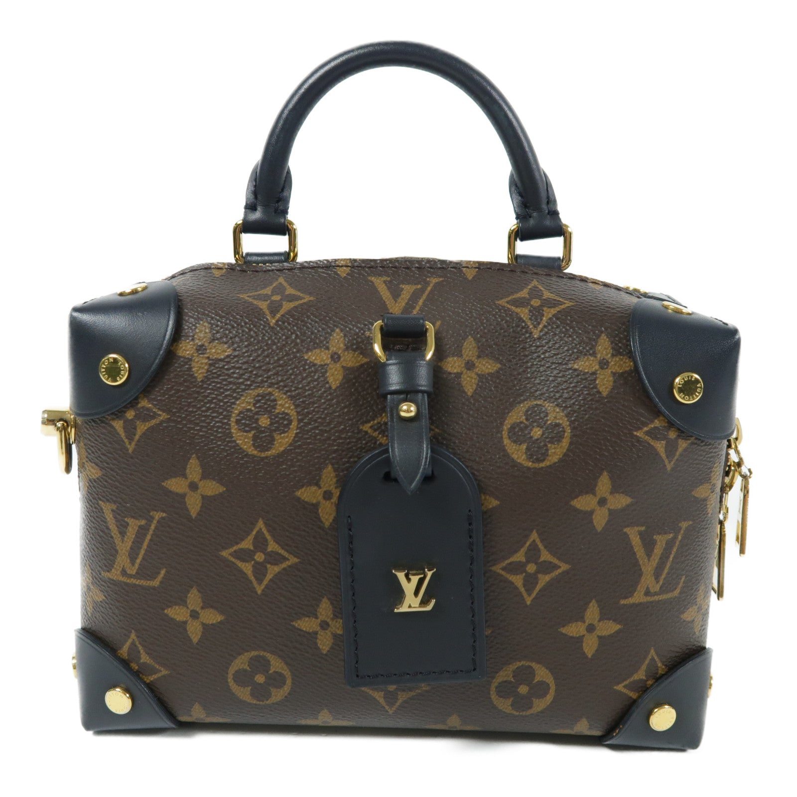 LOUIS VUITTON Monogram Petite Malle Souple金扣手挽肩背兩用袋
