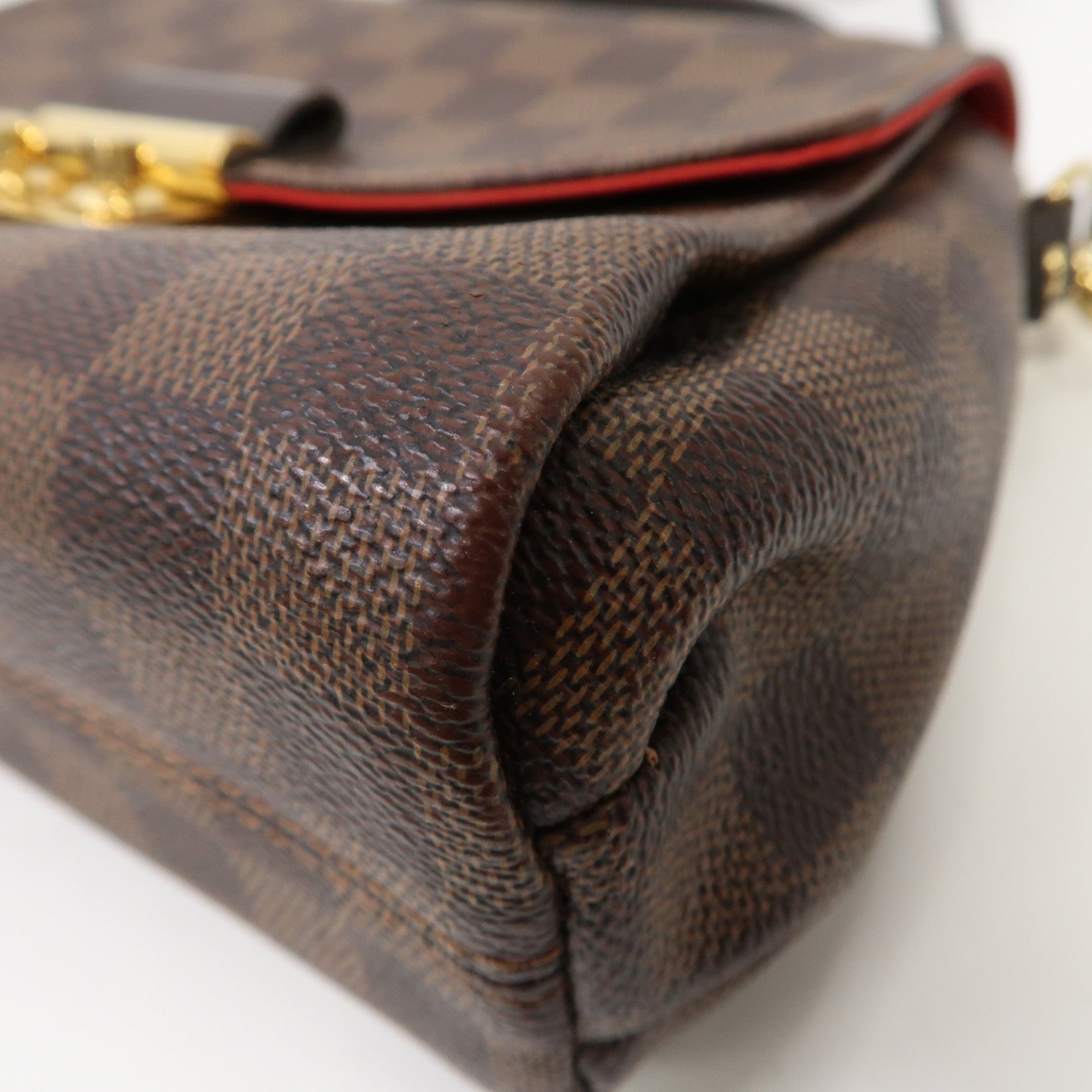 LOUIS VUITTON Damier Ebene Croisette金扣手挽肩背兩用袋啡色