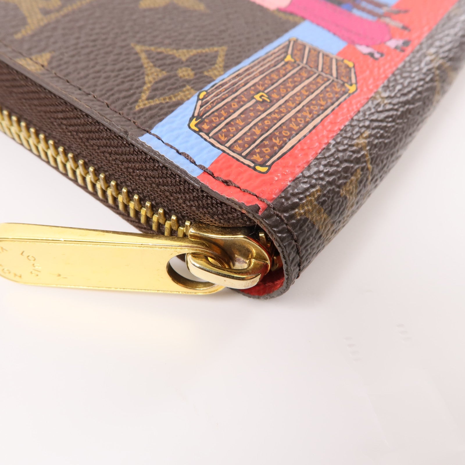 LOUIS VUITTON Monogram Zippy Wallet金扣長錢包棕色