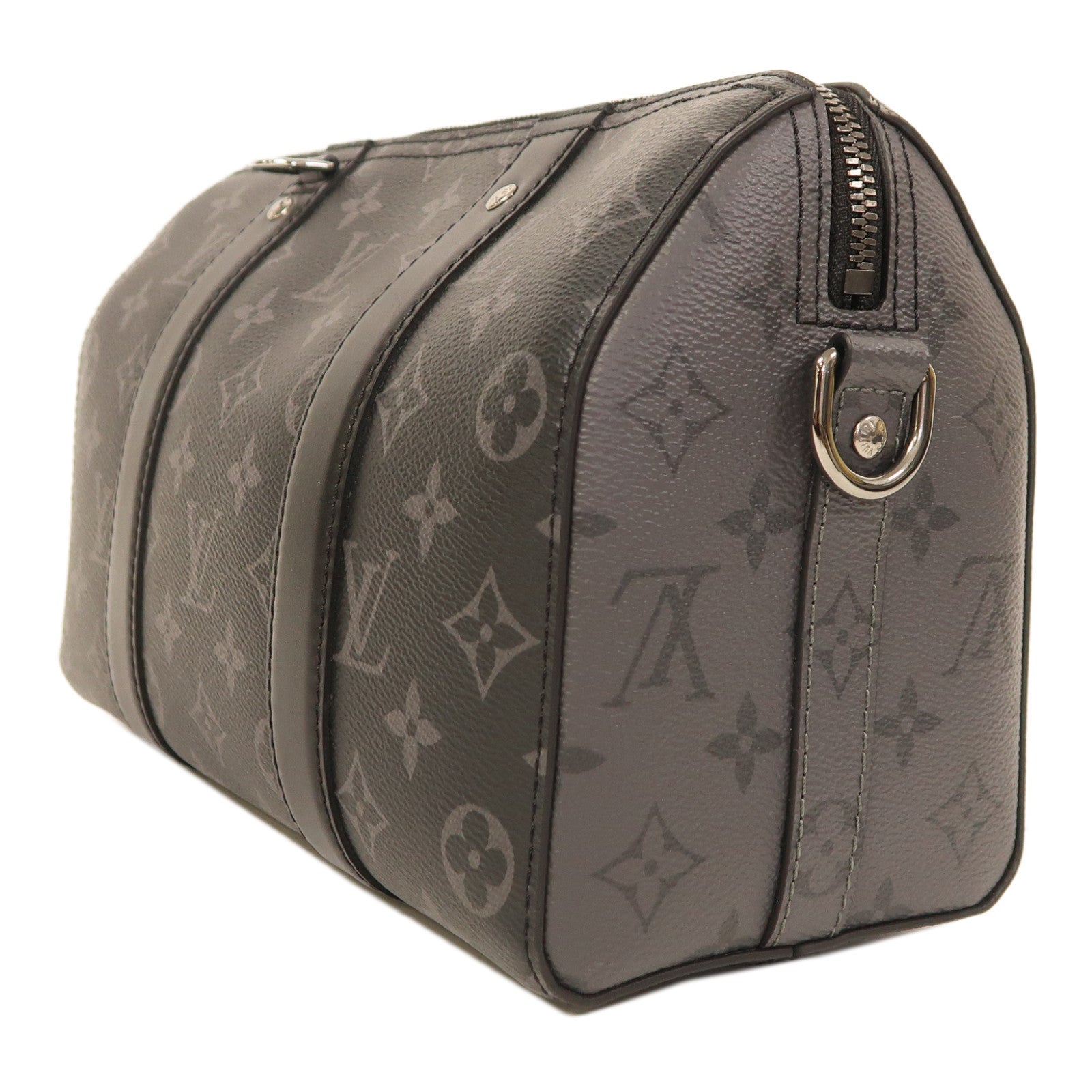 LOUIS VUITTON Monogram Eclipse City Keepall肩背袋黑色/灰色