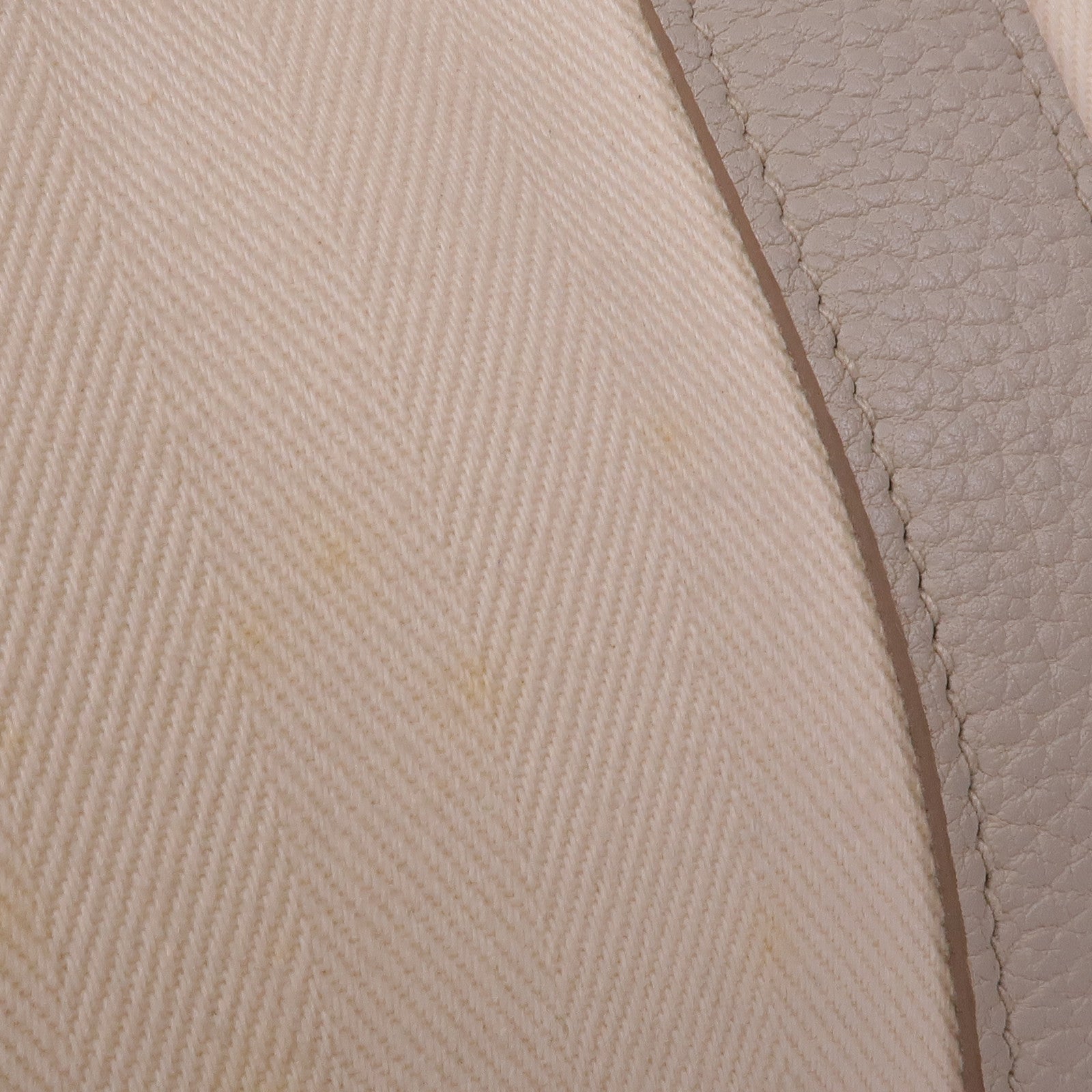 HERMES Toile Chevron帆布Garden Party TPM銀扣手挽袋Beton