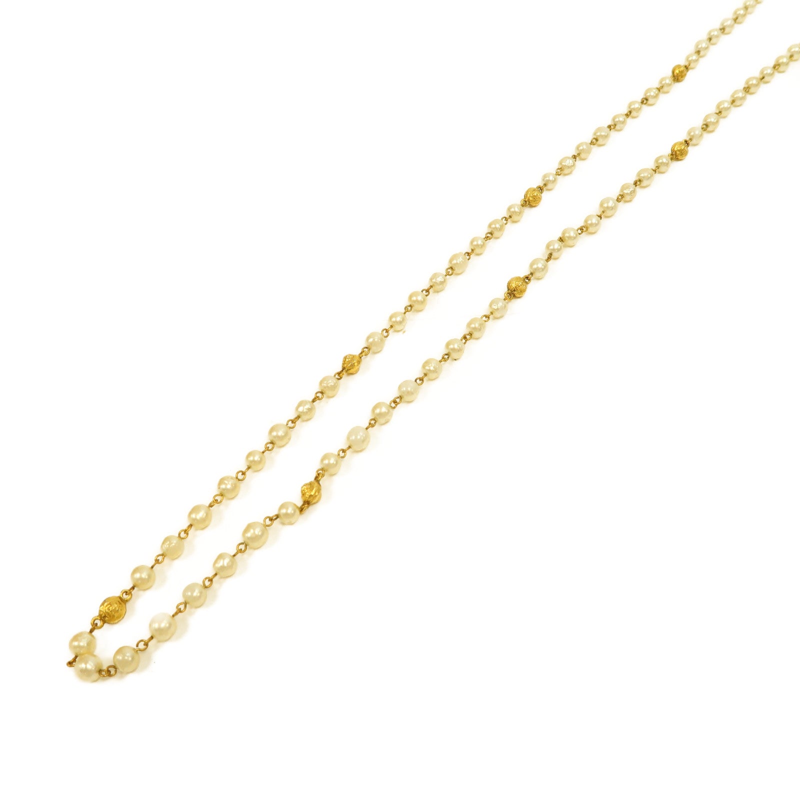 CHANEL 金屬Necklace項鍊金色/白色