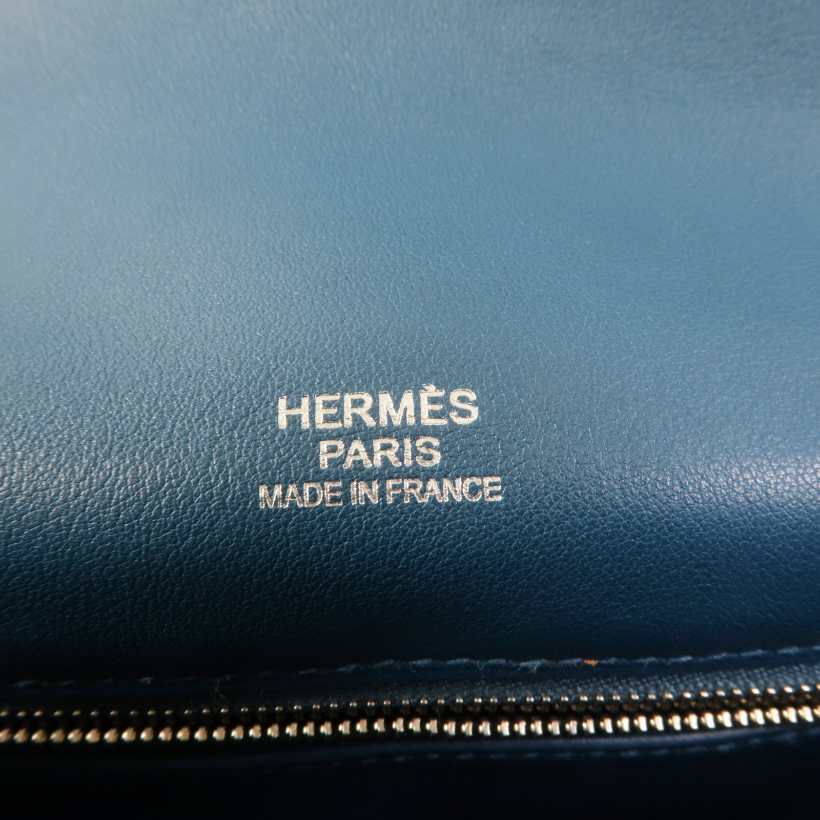HERMES Swift皮革Berline 28銀扣肩背袋Bleu Colvert