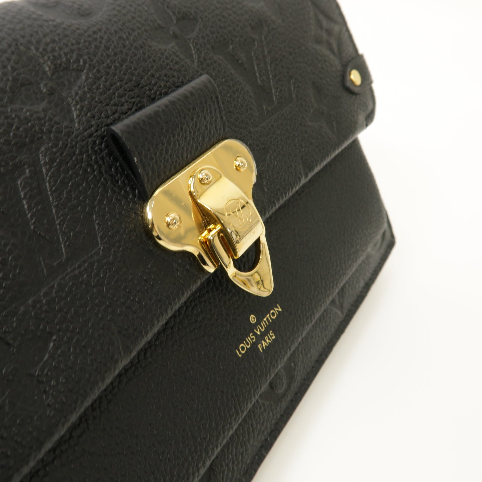 LOUIS VUITTON Monogram Empreinte Vavin金扣鏈帶肩背袋黒色