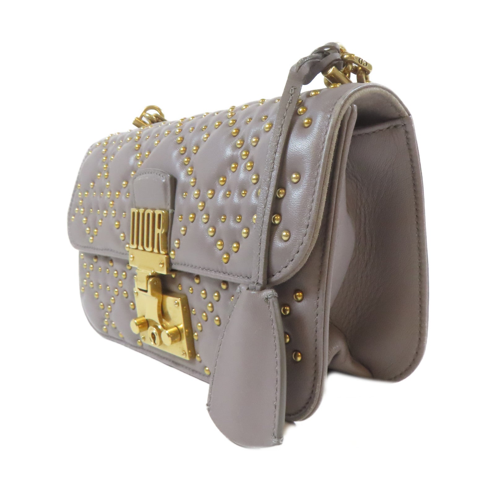Dior 【激減優惠】牛皮皮革Shoulder Bag金扣肩背袋灰色
