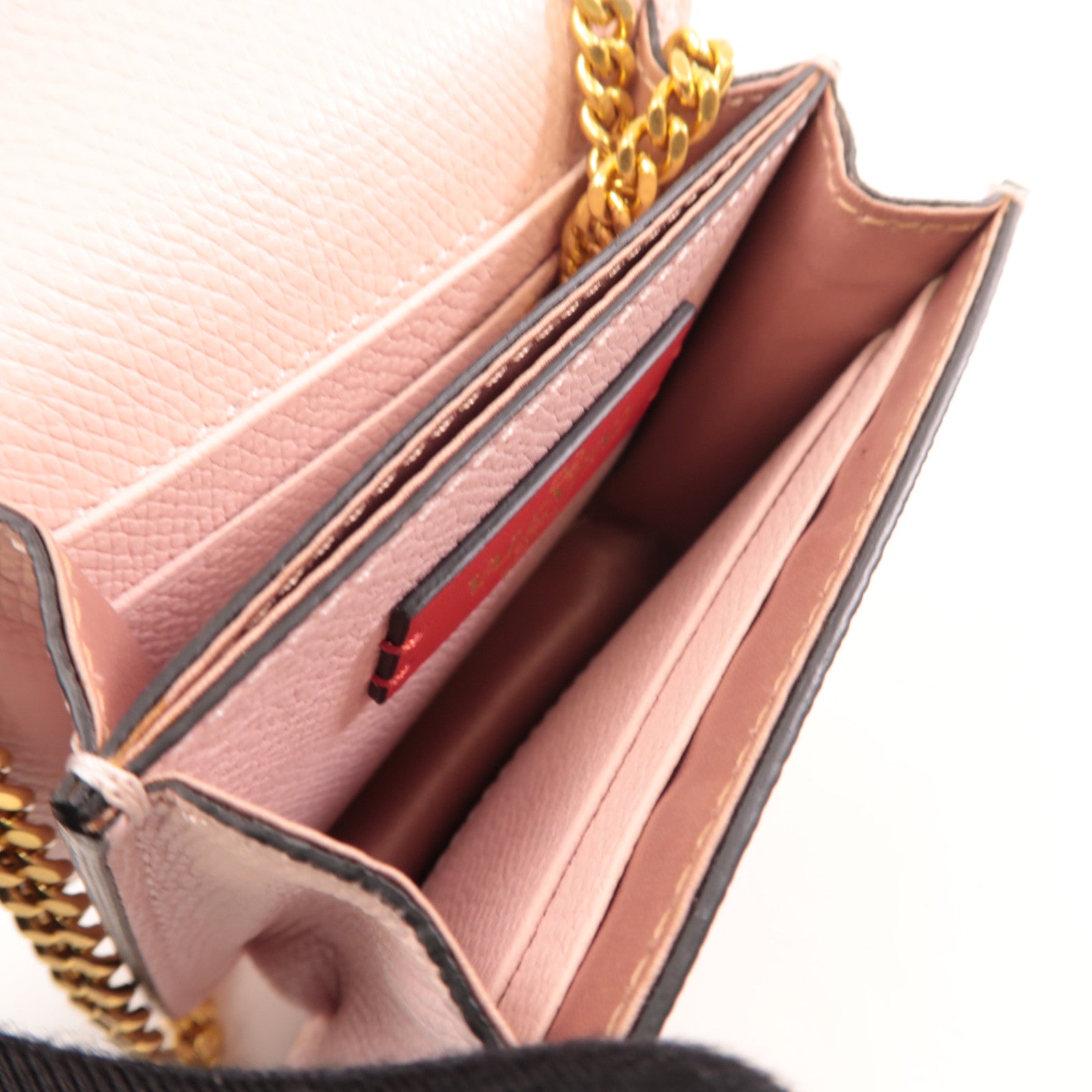 Valentino 牛皮皮革Garavani Small金扣鏈帶肩背袋粉紅色