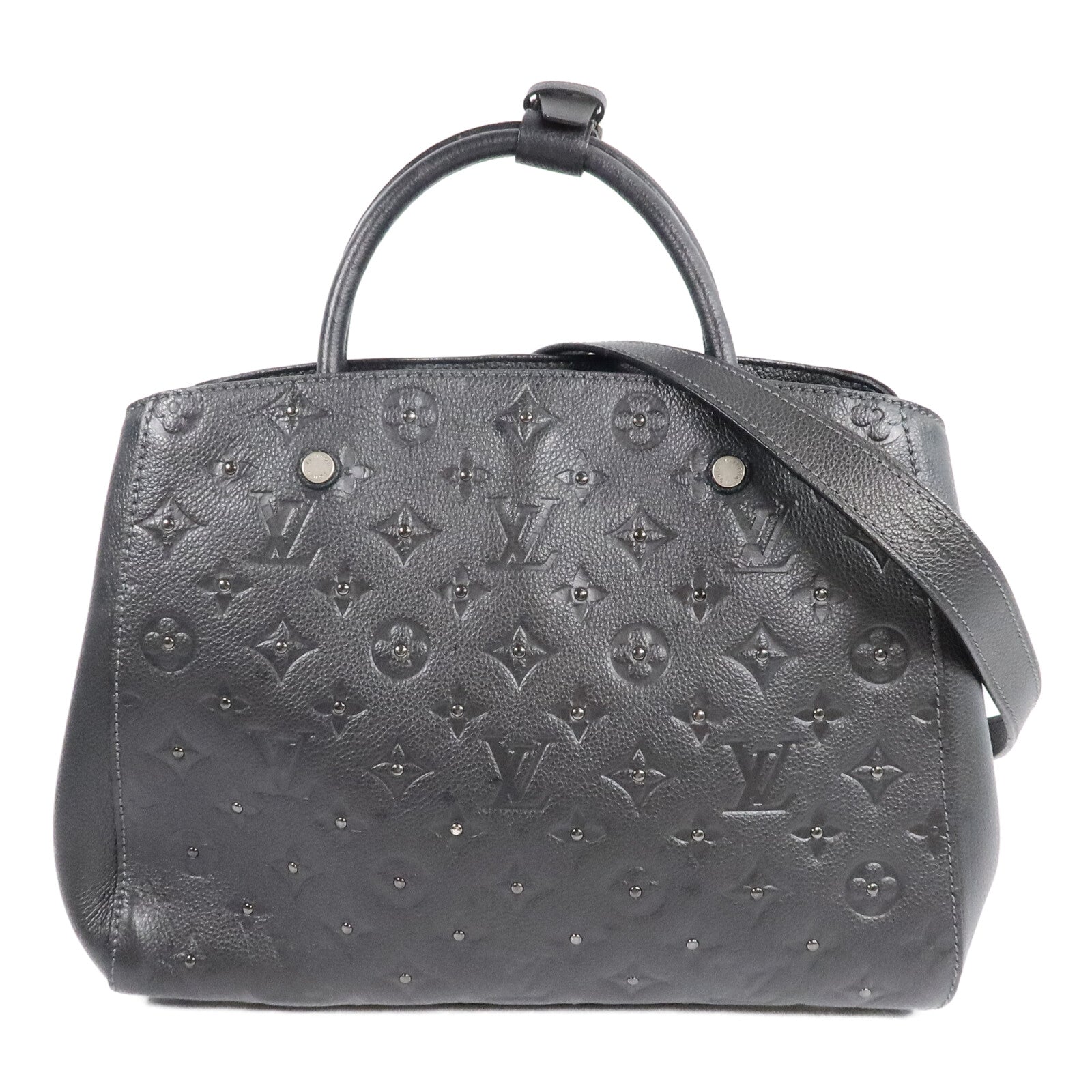 LOUIS VUITTON Monogram Empreinte Montaigne BB手挽肩背兩用袋