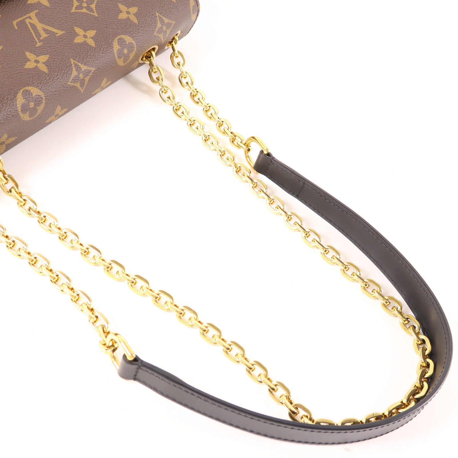 LOUIS VUITTON Monogram Marceau金扣鏈帶肩背袋棕色