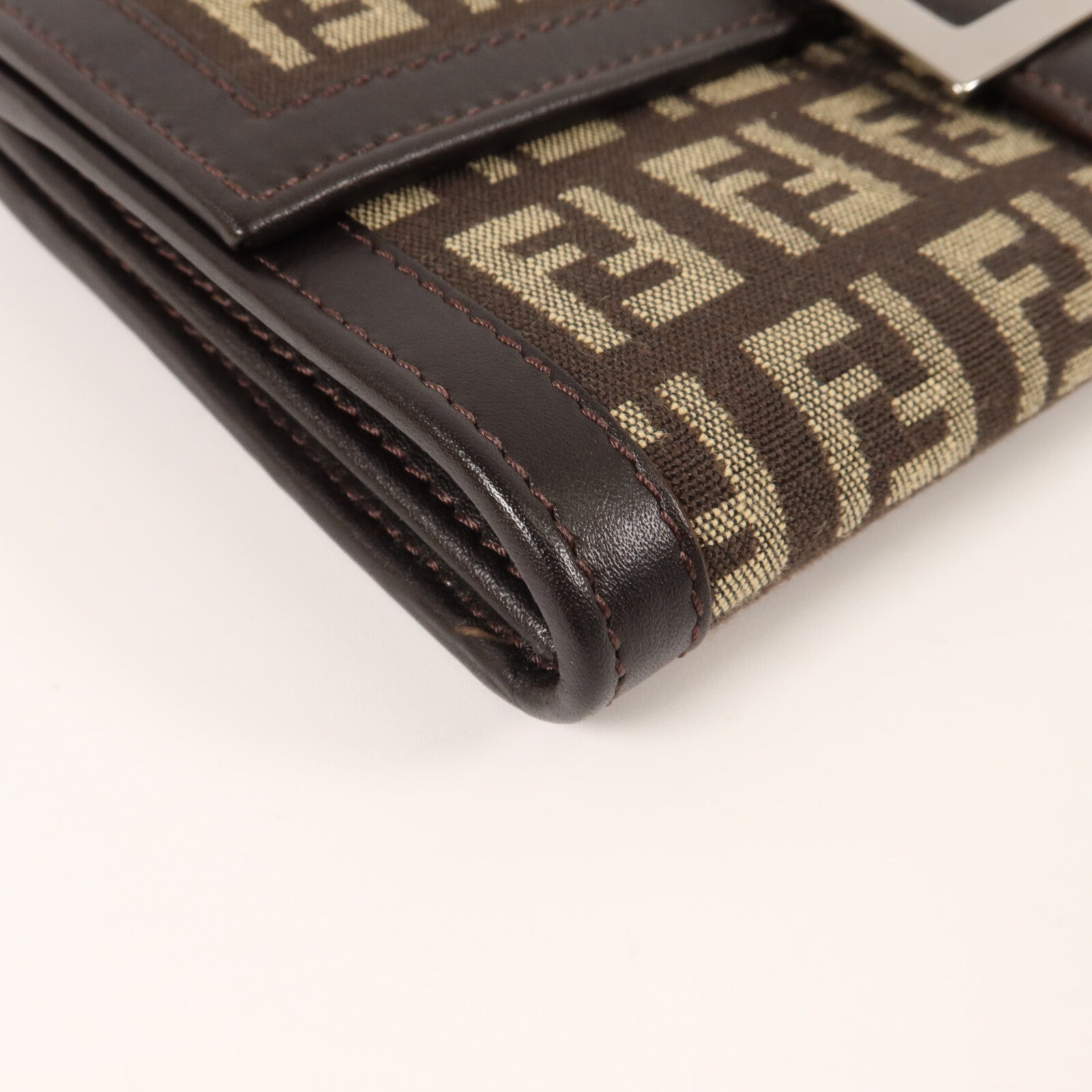 FENDI 帆布/皮革Zucca Long Wallet長錢包