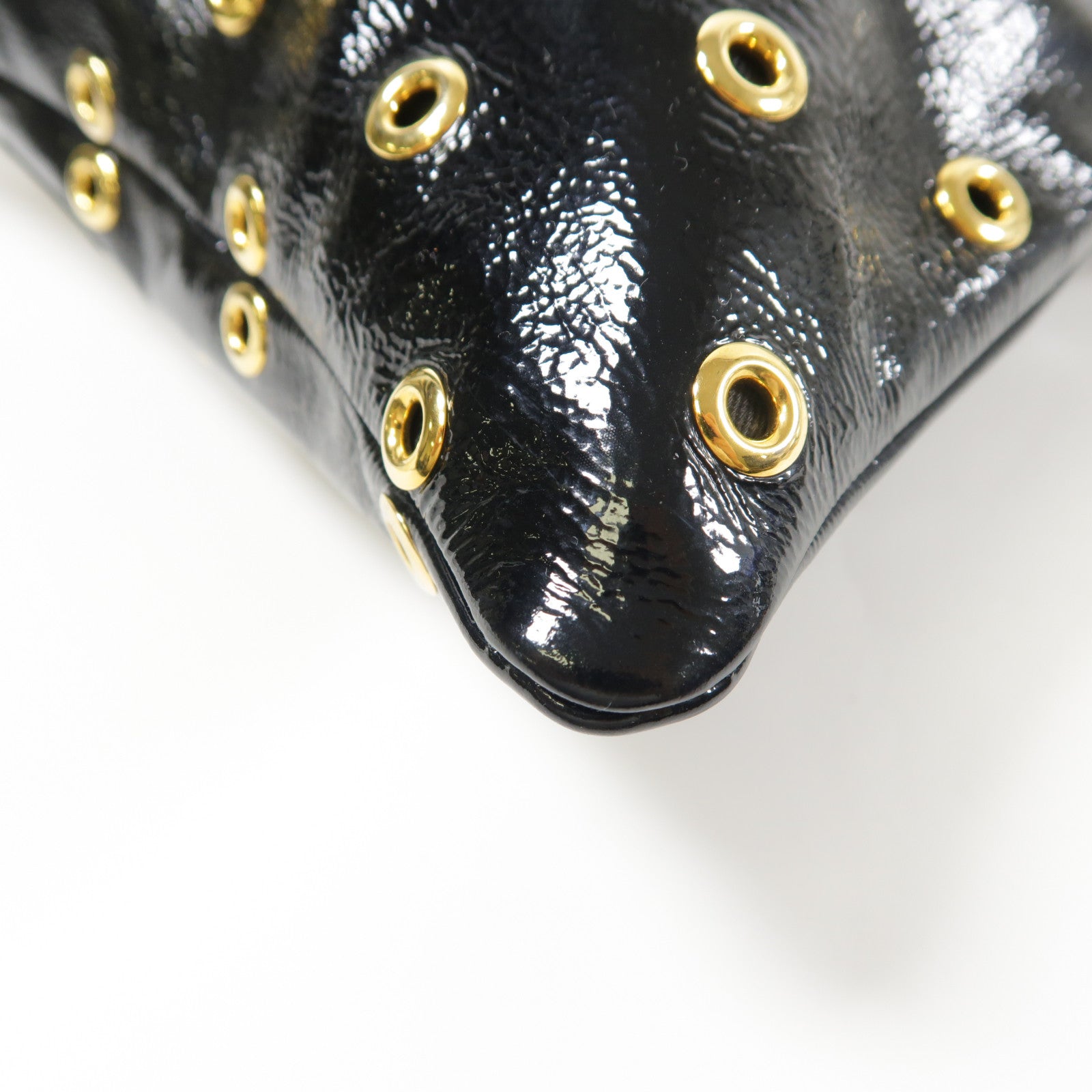 Valentino 漆皮皮革Shoulder Bag金扣肩背袋