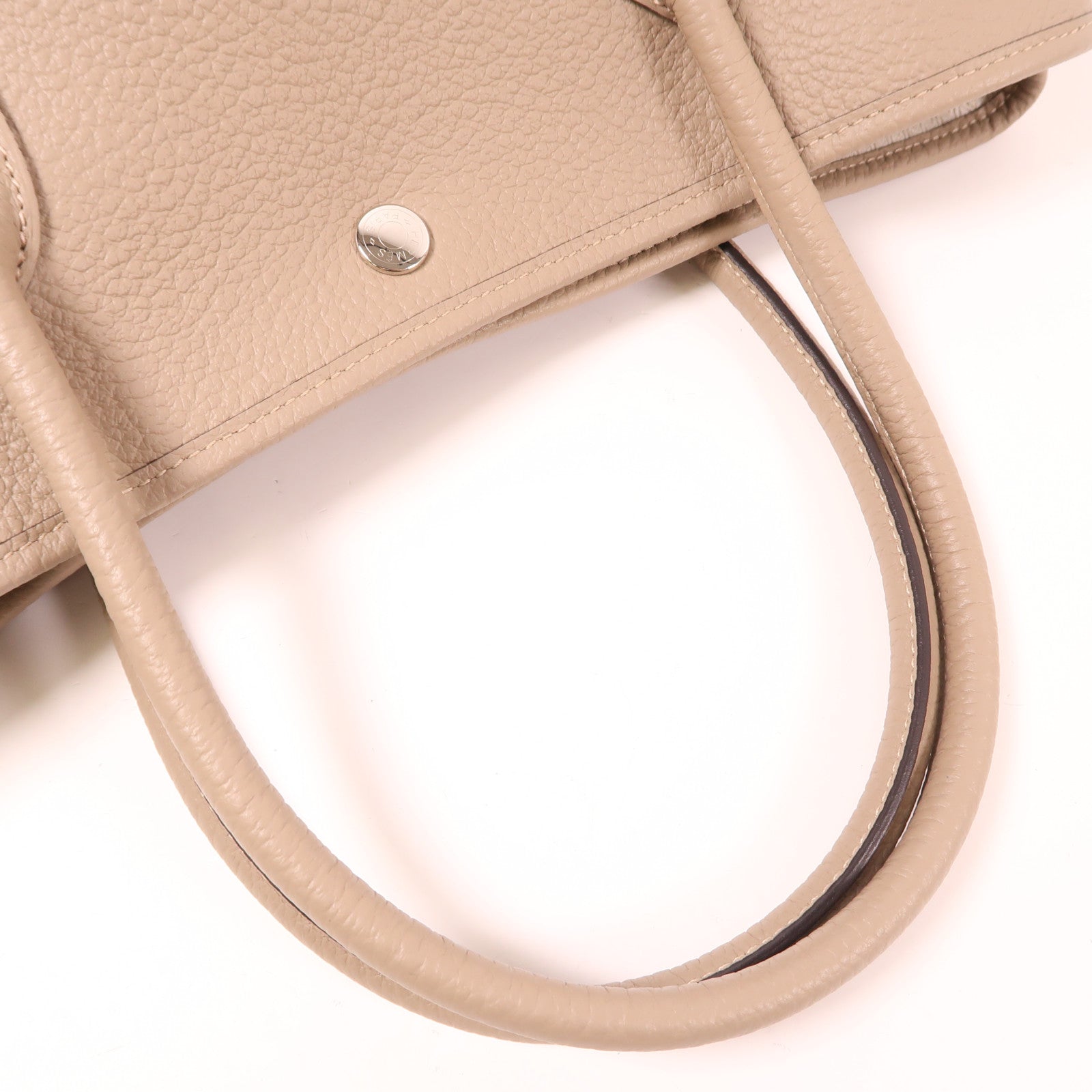 HERMES Negonda皮革Garden Party PM銀扣手挽袋Gris Tourterelle
