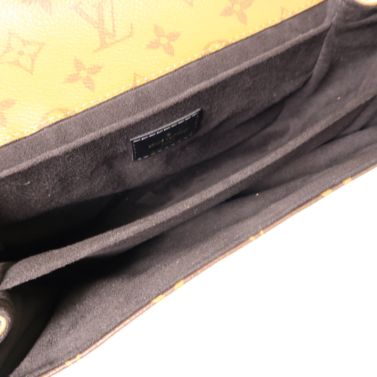 LOUIS VUITTON Monogram Reverse Pochette Metis金扣手挽肩背兩用袋棕色