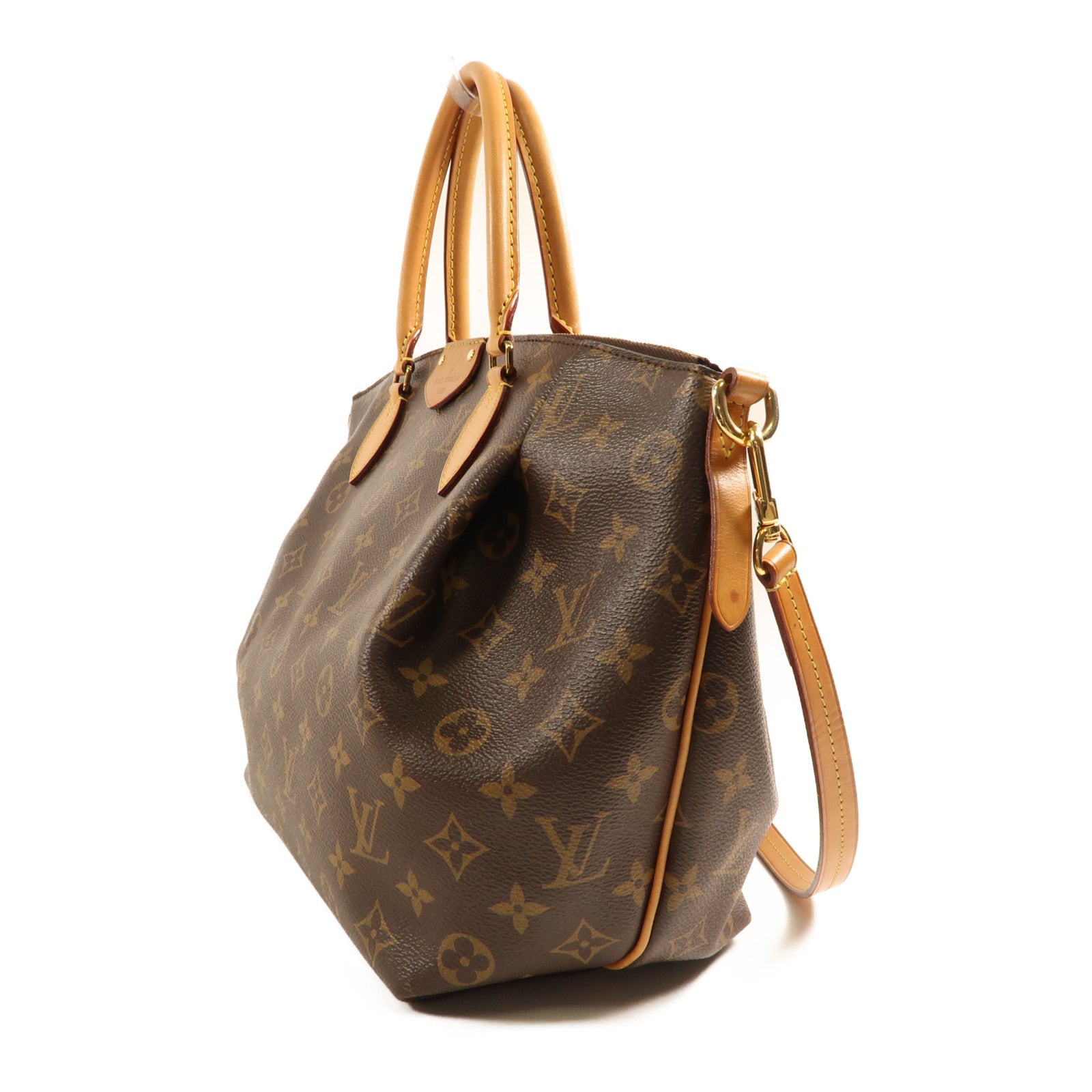 LOUIS VUITTON Monogram Turenne MM金扣手挽肩背兩用袋棕色