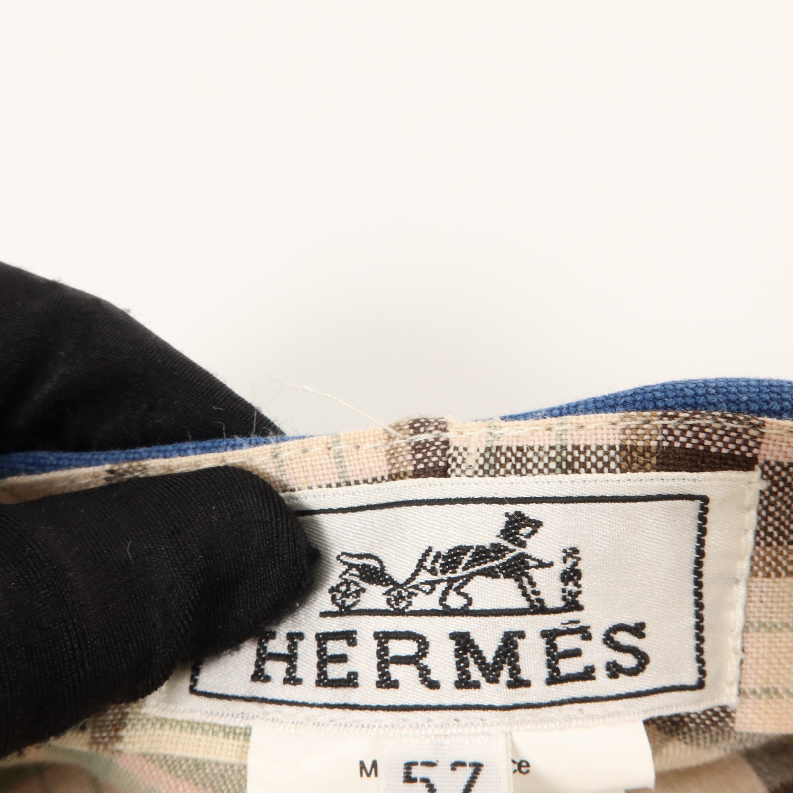 HERMES 麻布Saint-Honore Casquette Hat帽子