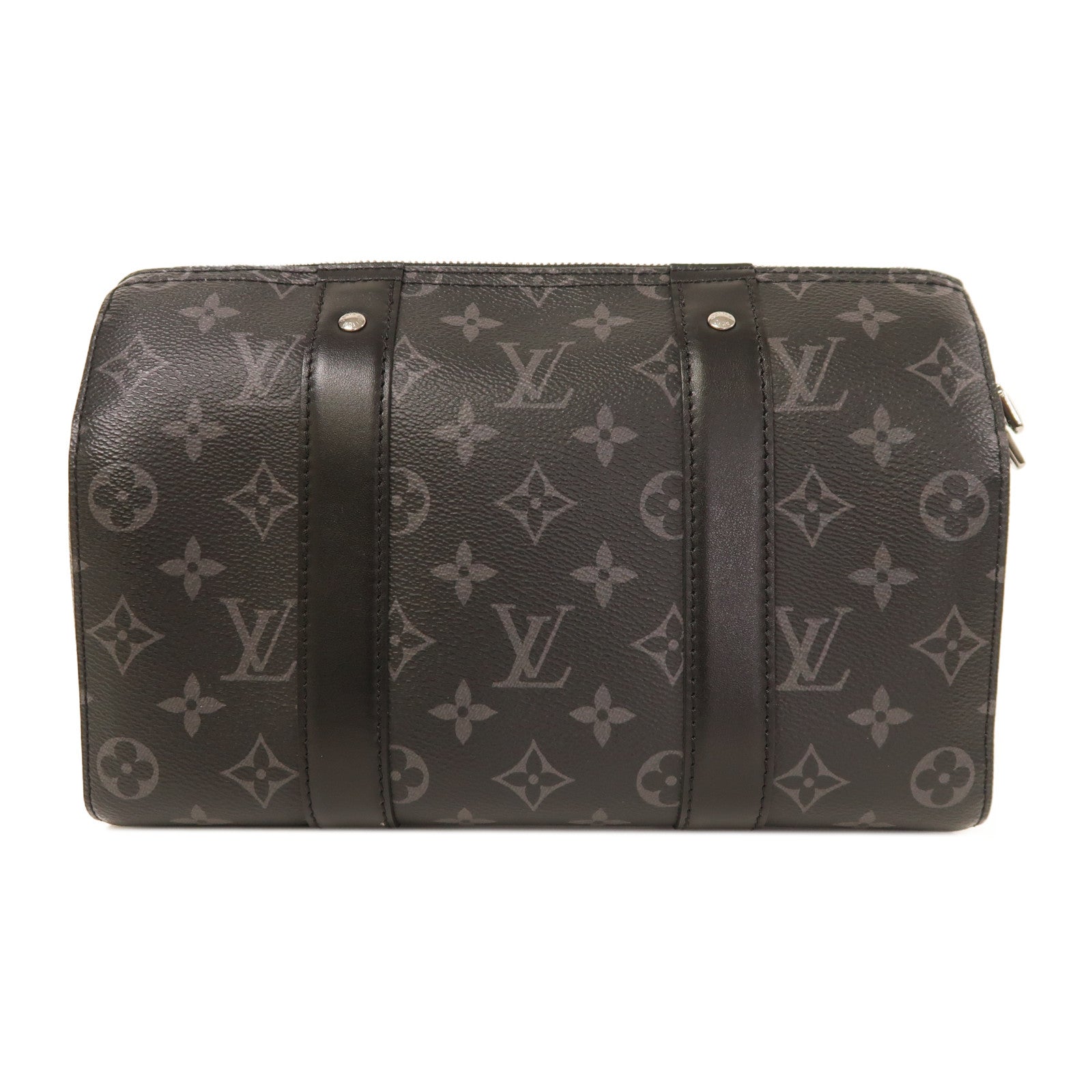 LOUIS VUITTON Monogram Eclipse City Keepall肩背袋黑色/灰色
