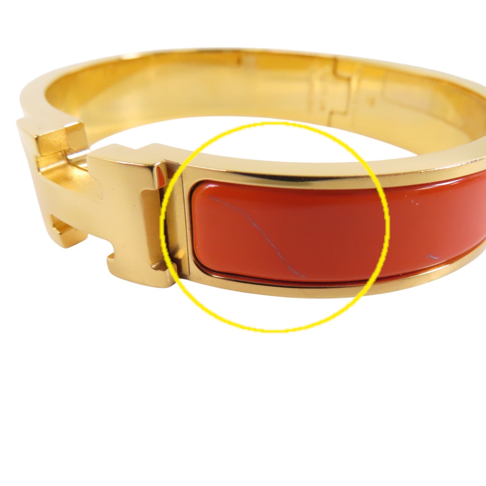 HERMES 金屬/琺瑯Clic H Bracelet金扣手鐲