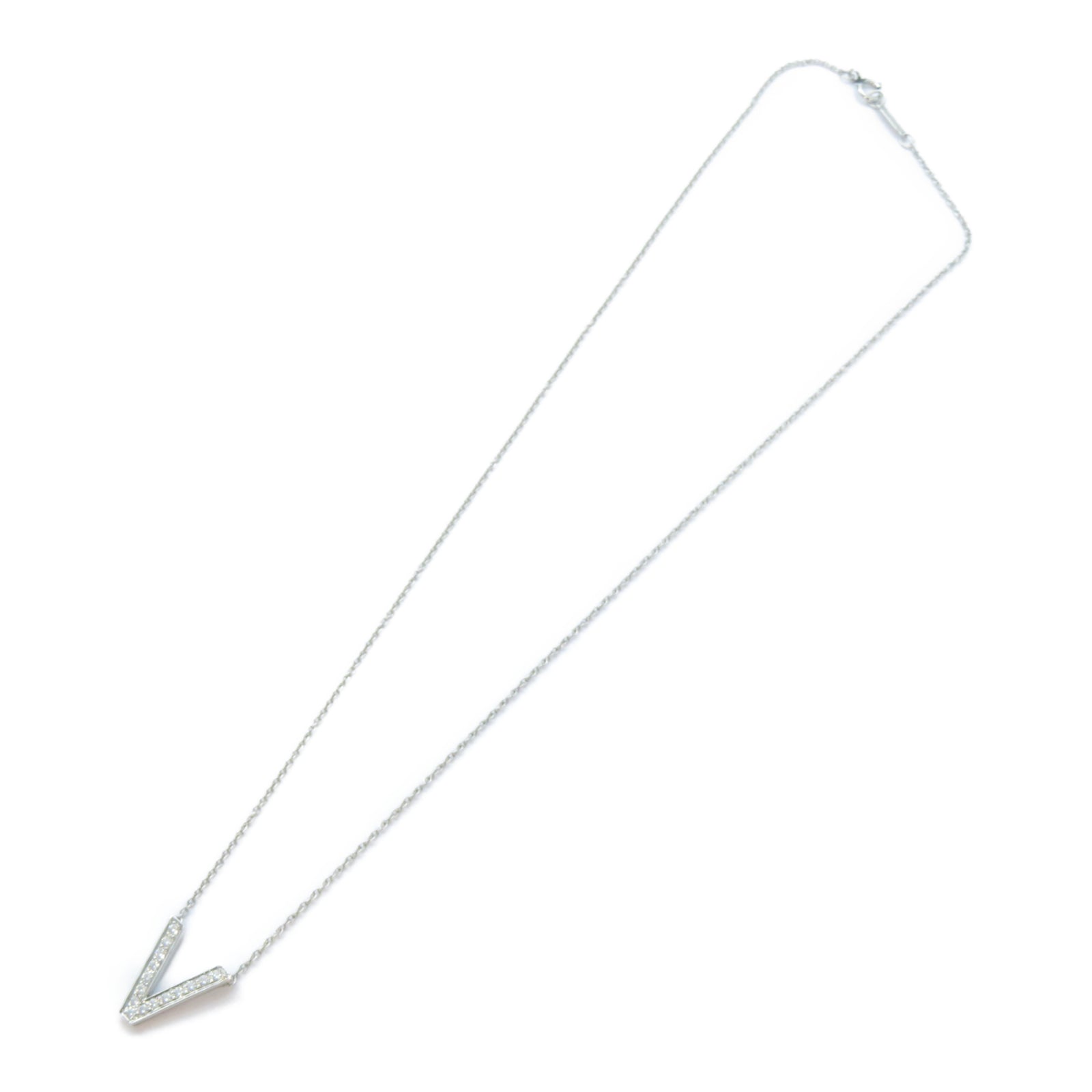 TIFFANY＆CO PT950鉑金V Diamond Neckalce鑽石項鍊