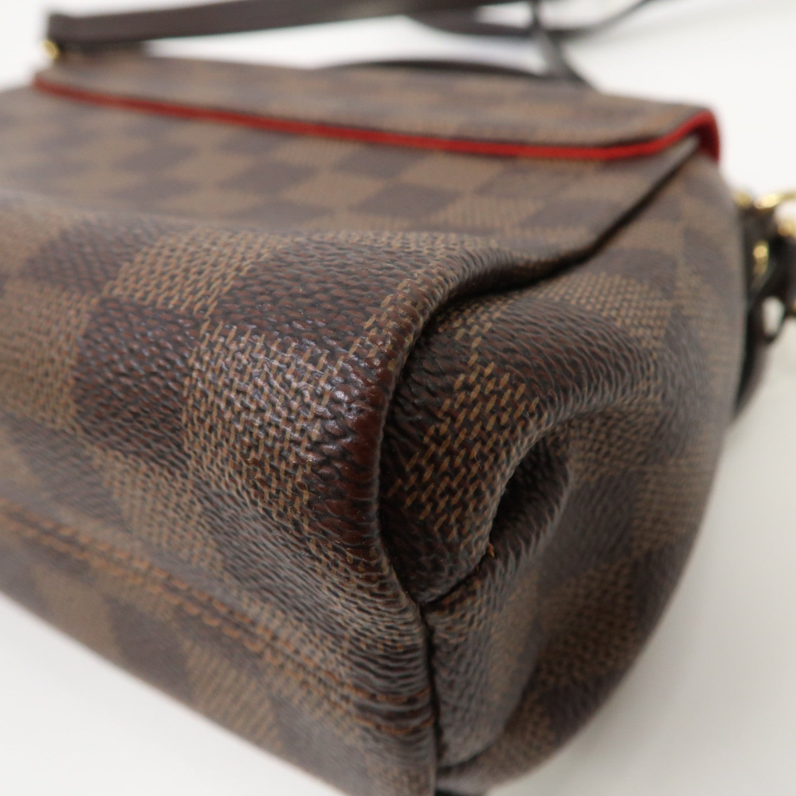 LOUIS VUITTON Damier Ebene Croisette金扣手挽肩背兩用袋啡色