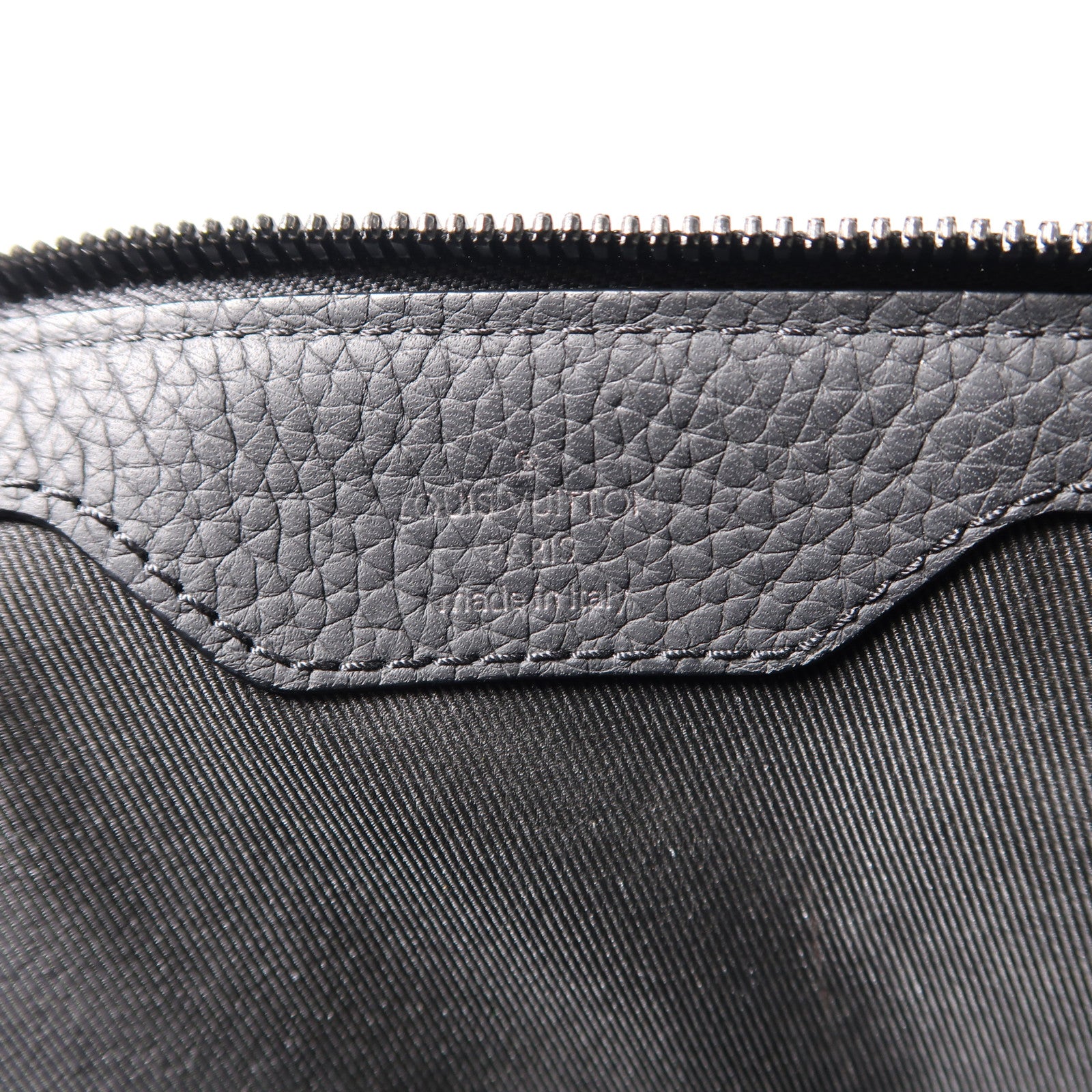 LOUIS VUITTON Monogram Taurillon Sac Plat Cross手挽肩背兩用袋黑色