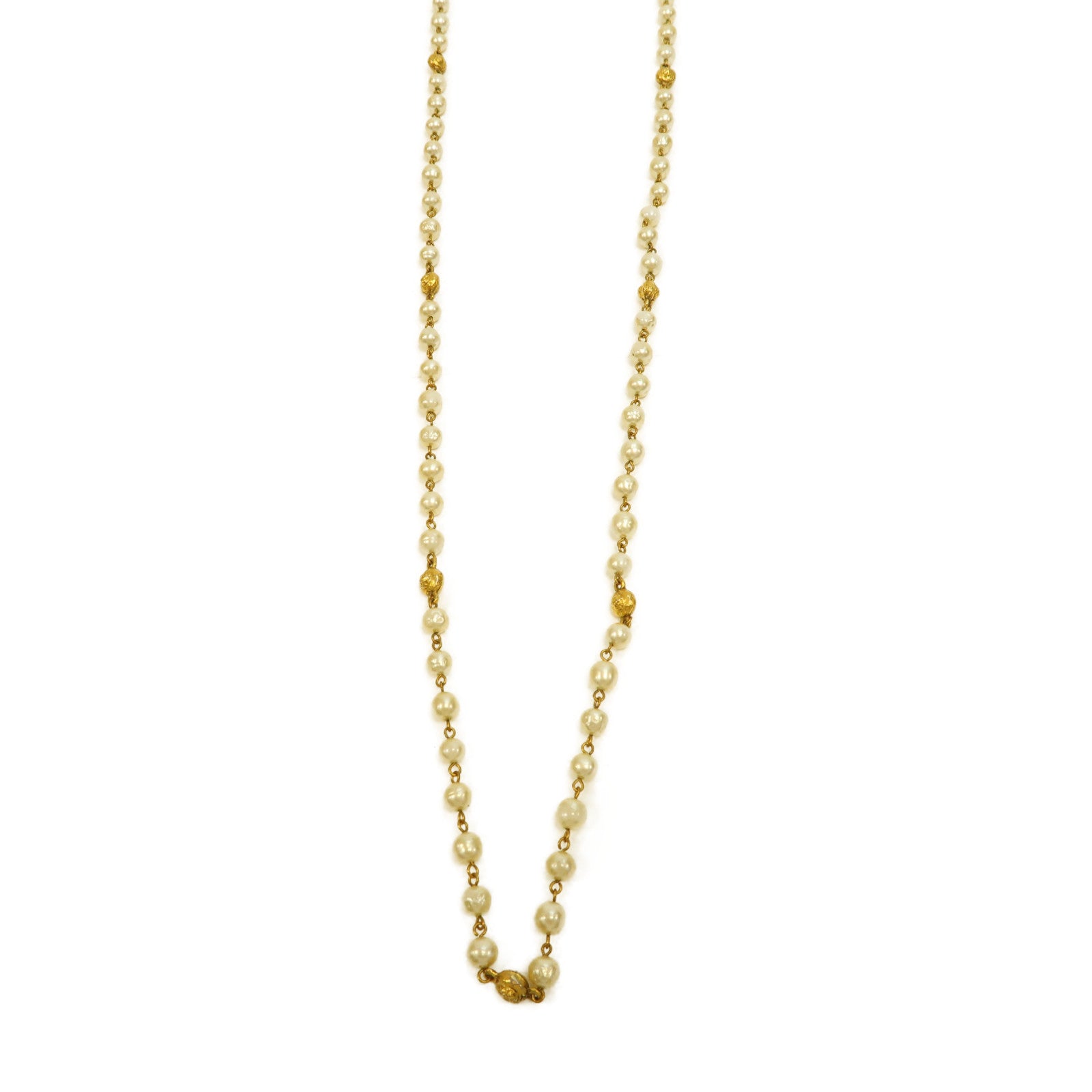 CHANEL 金屬Necklace項鍊金色/白色