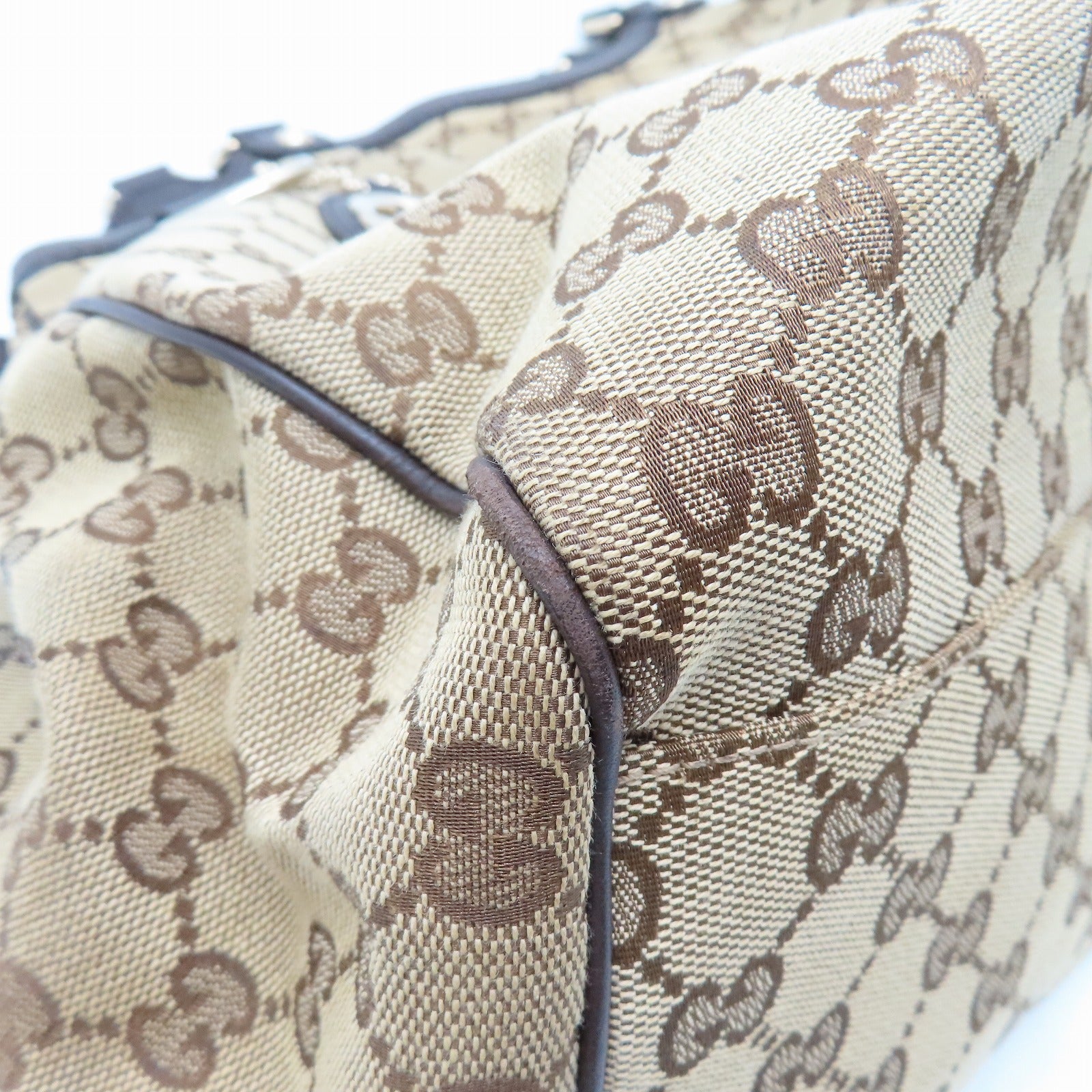 GUCCI 【激減優惠】帆布Shoulder Bag金扣肩背袋啡色