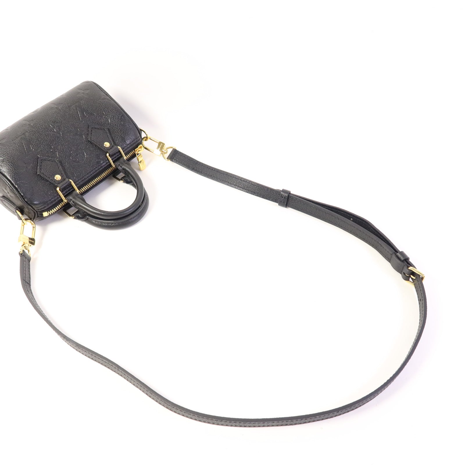 LOUIS VUITTON Monogram Empreinte Nano Speedy金扣手挽肩背兩用袋