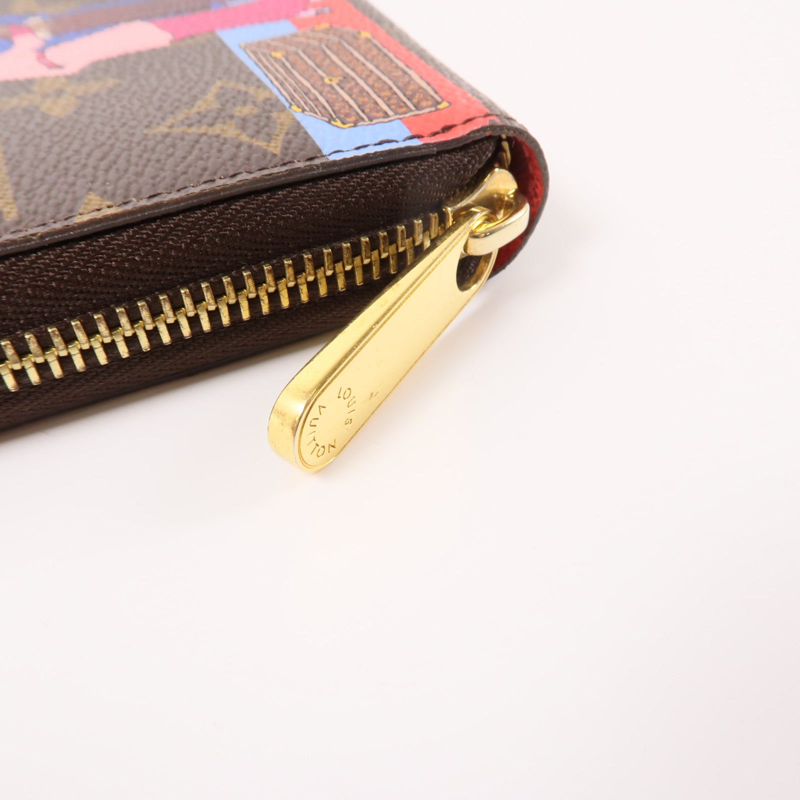 LOUIS VUITTON Monogram Zippy Wallet金扣長錢包棕色