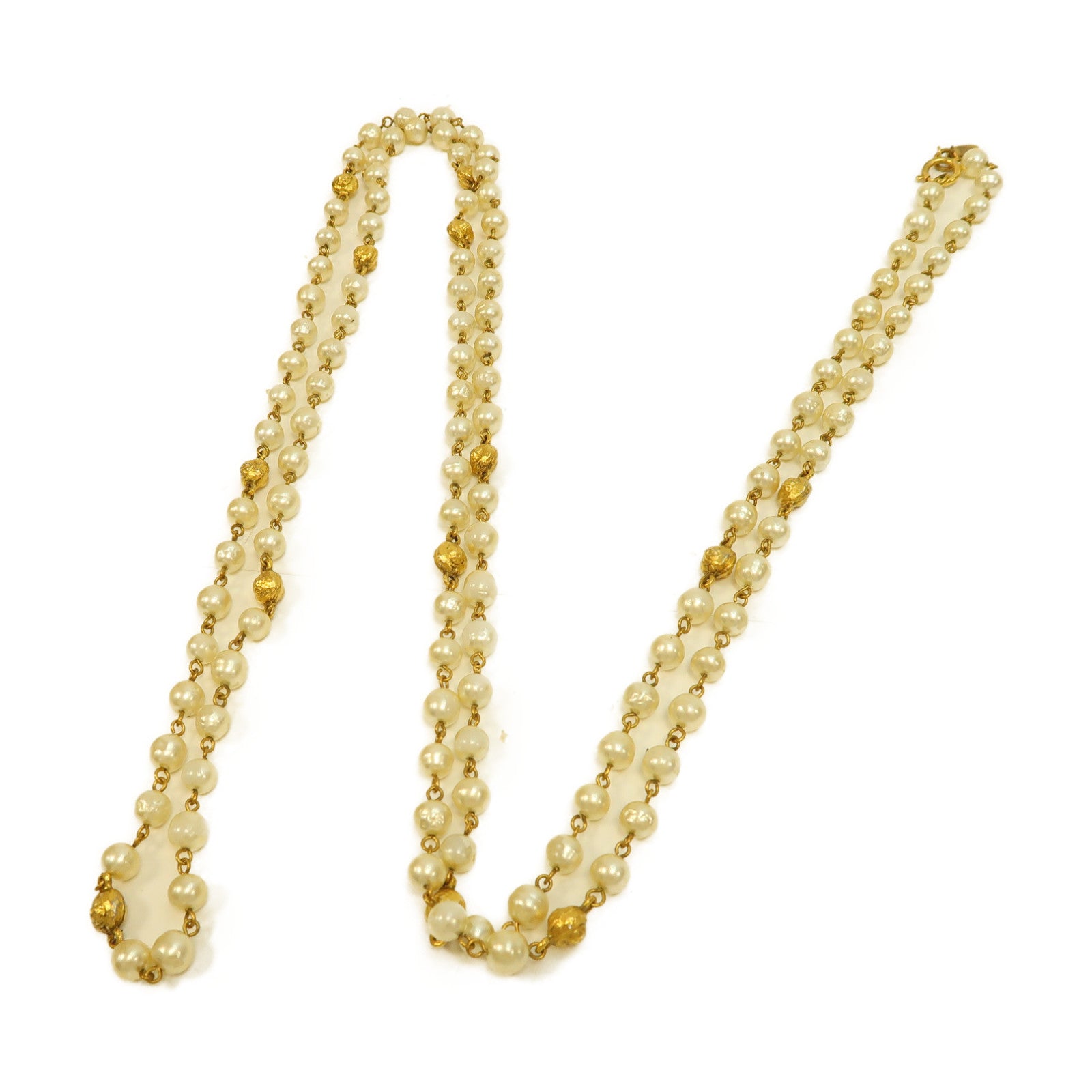 CHANEL 金屬Necklace項鍊金色/白色