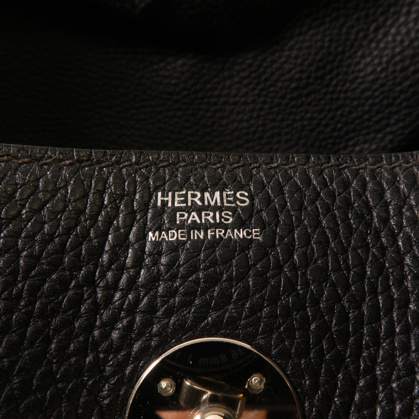 HERMES Clemence皮革Lindy 30銀扣肩背袋Noir黑色