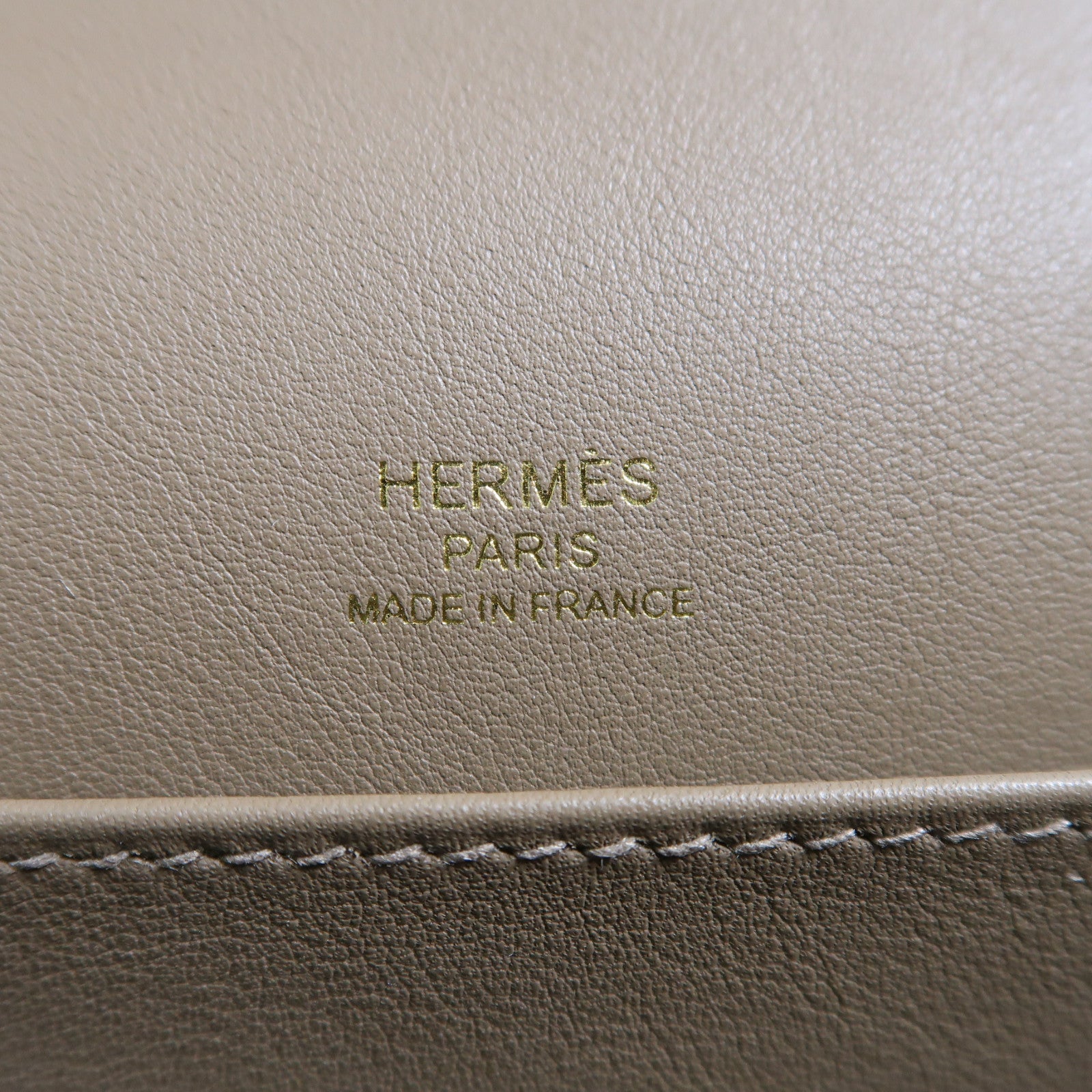 HERMES Chevre皮革Geta金扣肩背袋灰色